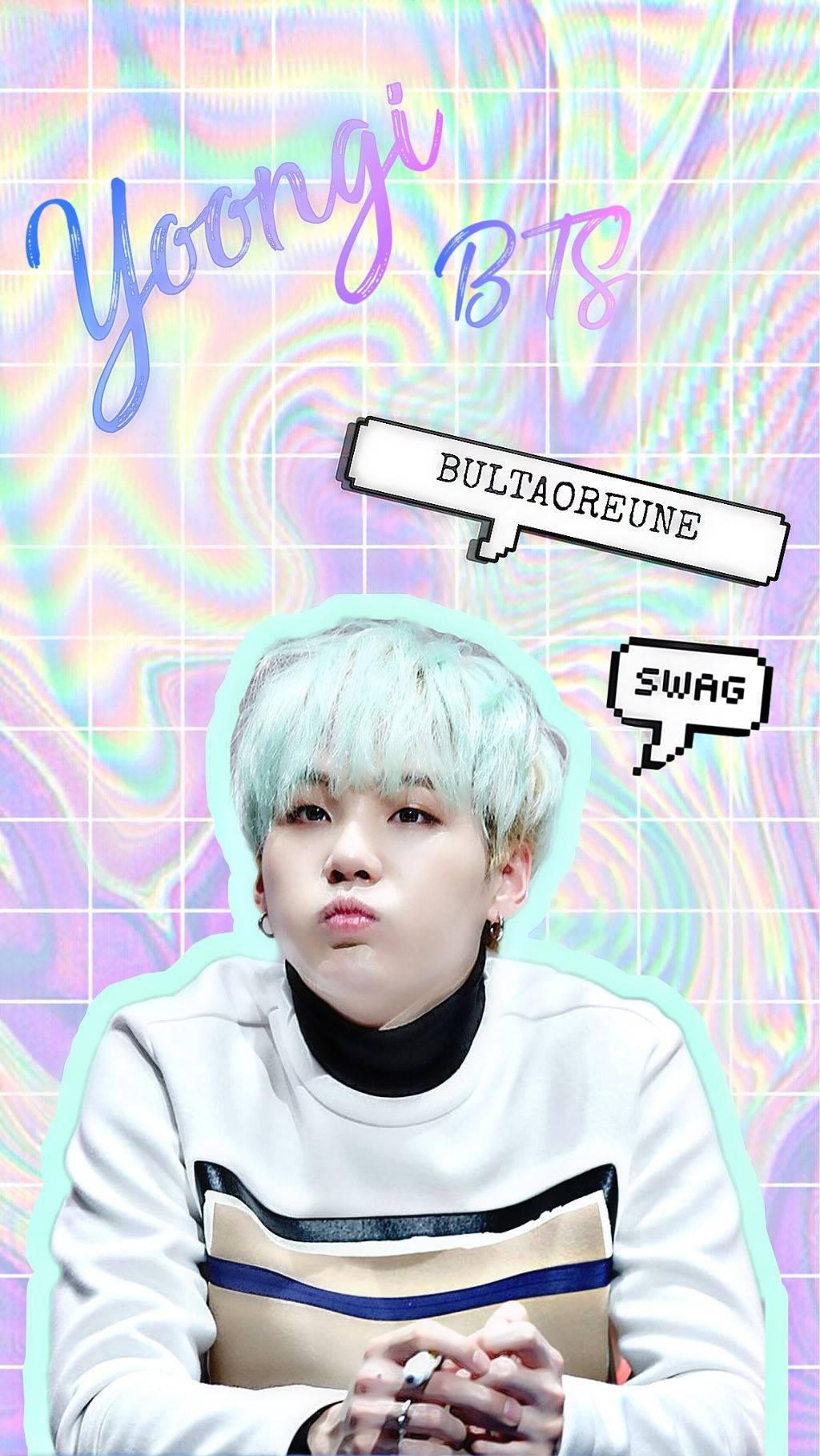 น่ารัก BTS ซูกา พร้อมฟองคำพูด วอลเปเปอร์