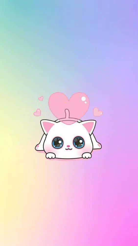 น่ารัก คาวาอี้ แมวการ์ตูนน่ารัก วอลเปเปอร์