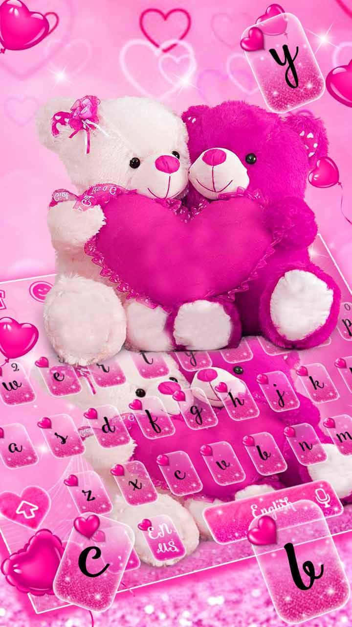 น่ารักตุ๊กตาหมีสีชมพูแห่งความรัก — ความรัก วอลเปเปอร์