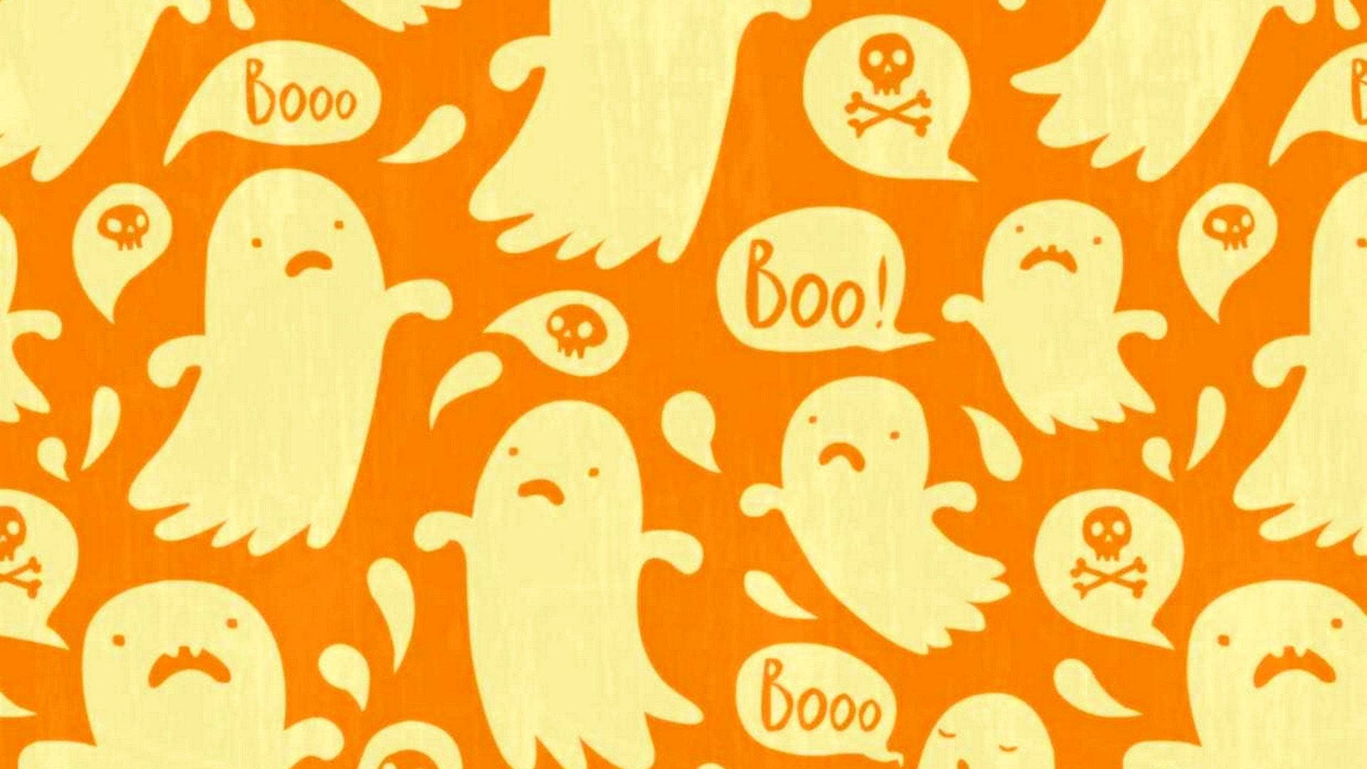 น่ารักสุดๆ ผี Halloween สไตล์ Aesthetic วอลเปเปอร์