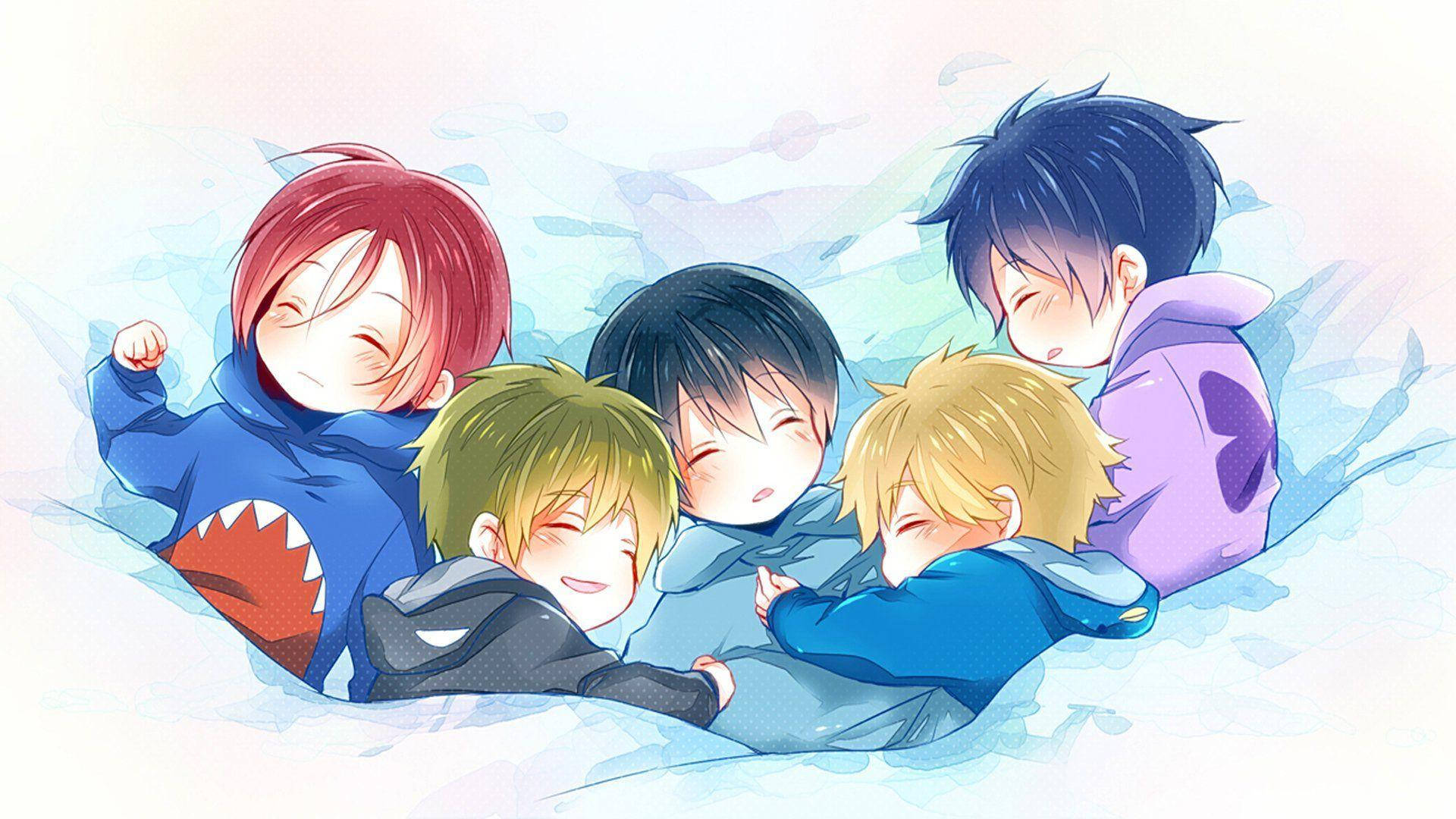 น่ารักเด็กอนิเมะนอนหลับ วอลเปเปอร์