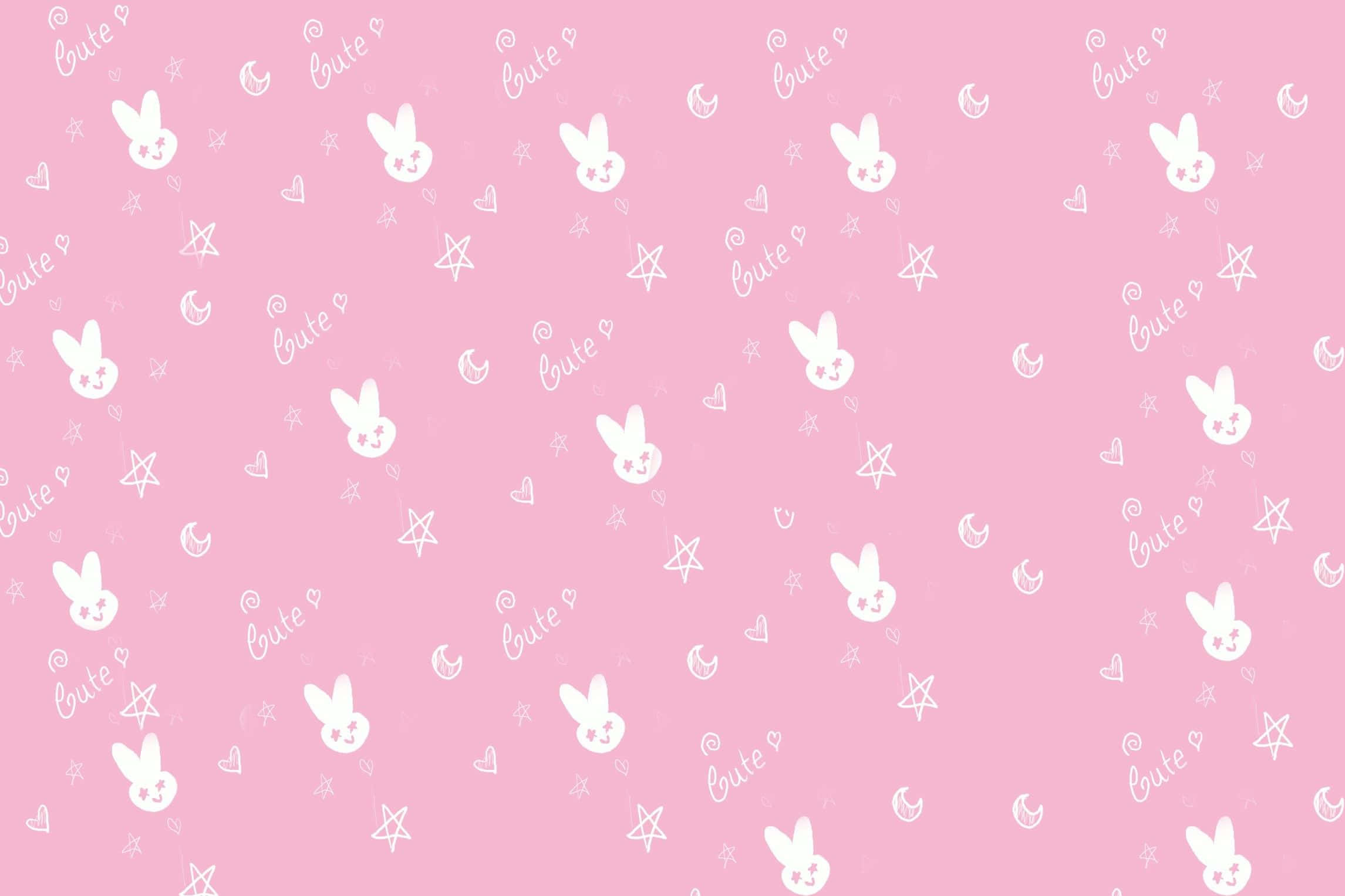 น่ารักและมีเสน่ห์ พื้นหลังสีชมพูสไตล์คาวาอี วอลเปเปอร์