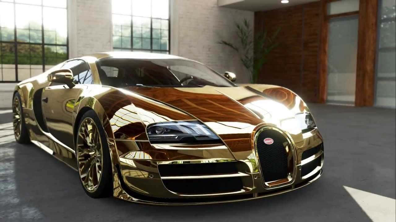 ประตูรถ Bugatti Veyron สีทอง วอลเปเปอร์