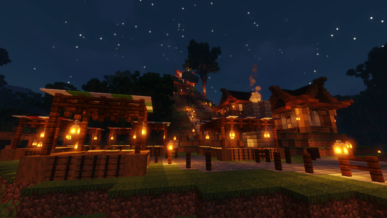 ประภาคารสีน้ำตาลสไตล์สวยงามใน Minecraft วอลเปเปอร์