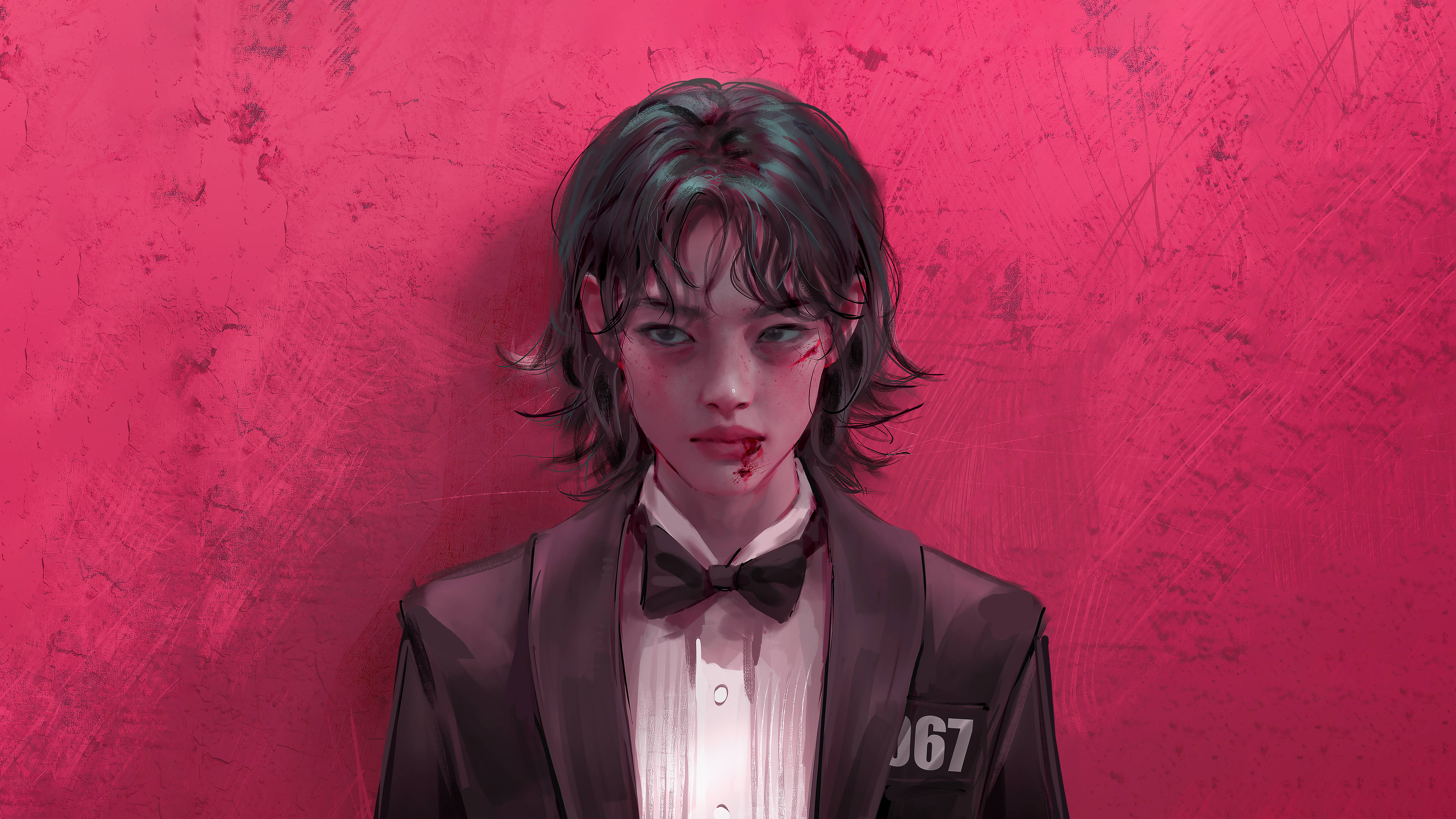 ผู้เล่น 067 สควิดเกม ในชุดสูท วอลเปเปอร์