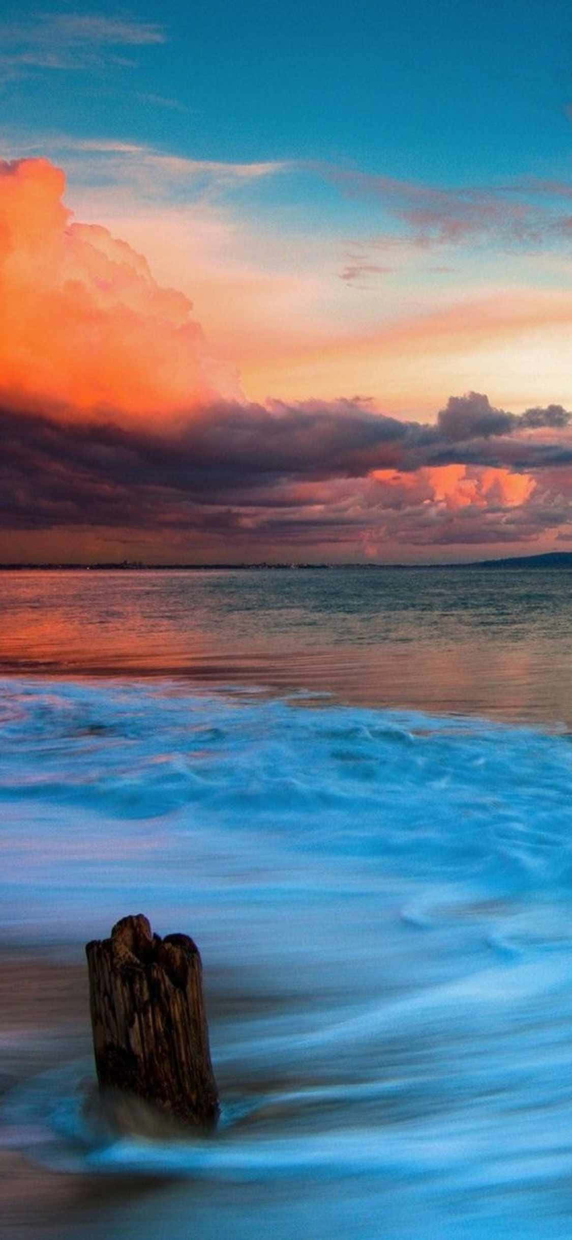 พระอาทิตย์ตกดินสุดงดงามเหนือ Malibu, California มองผ่านเลนส์ของ iPhone Xs วอลเปเปอร์