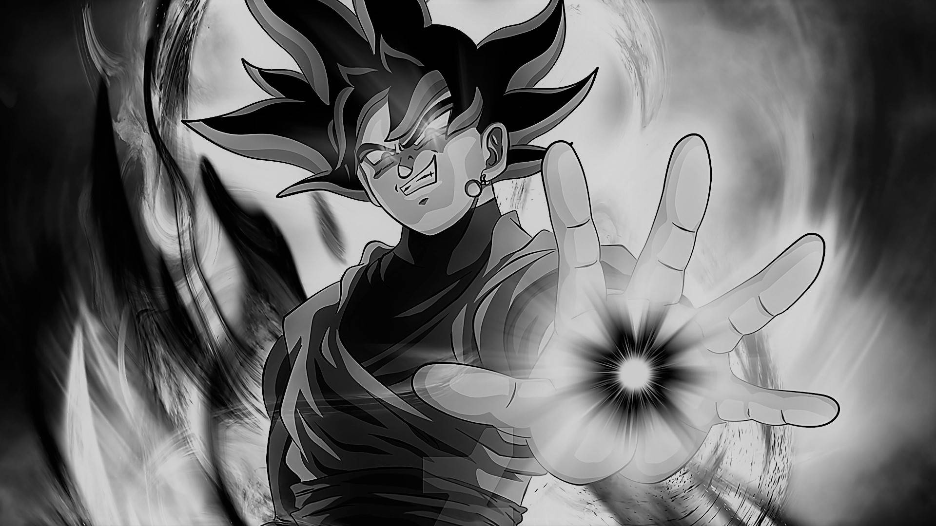 พลังของโซน Goku ขาวดำ วอลเปเปอร์