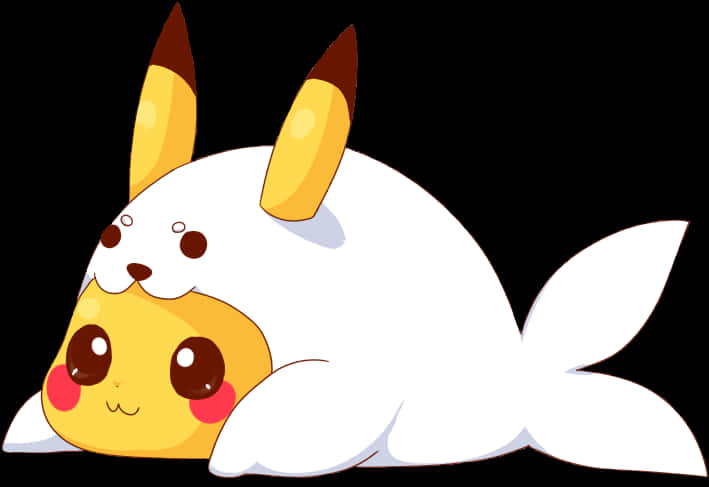 พิคาชูสุดน่ารักแต่งชุดแมวน้ำ วอลเปเปอร์
