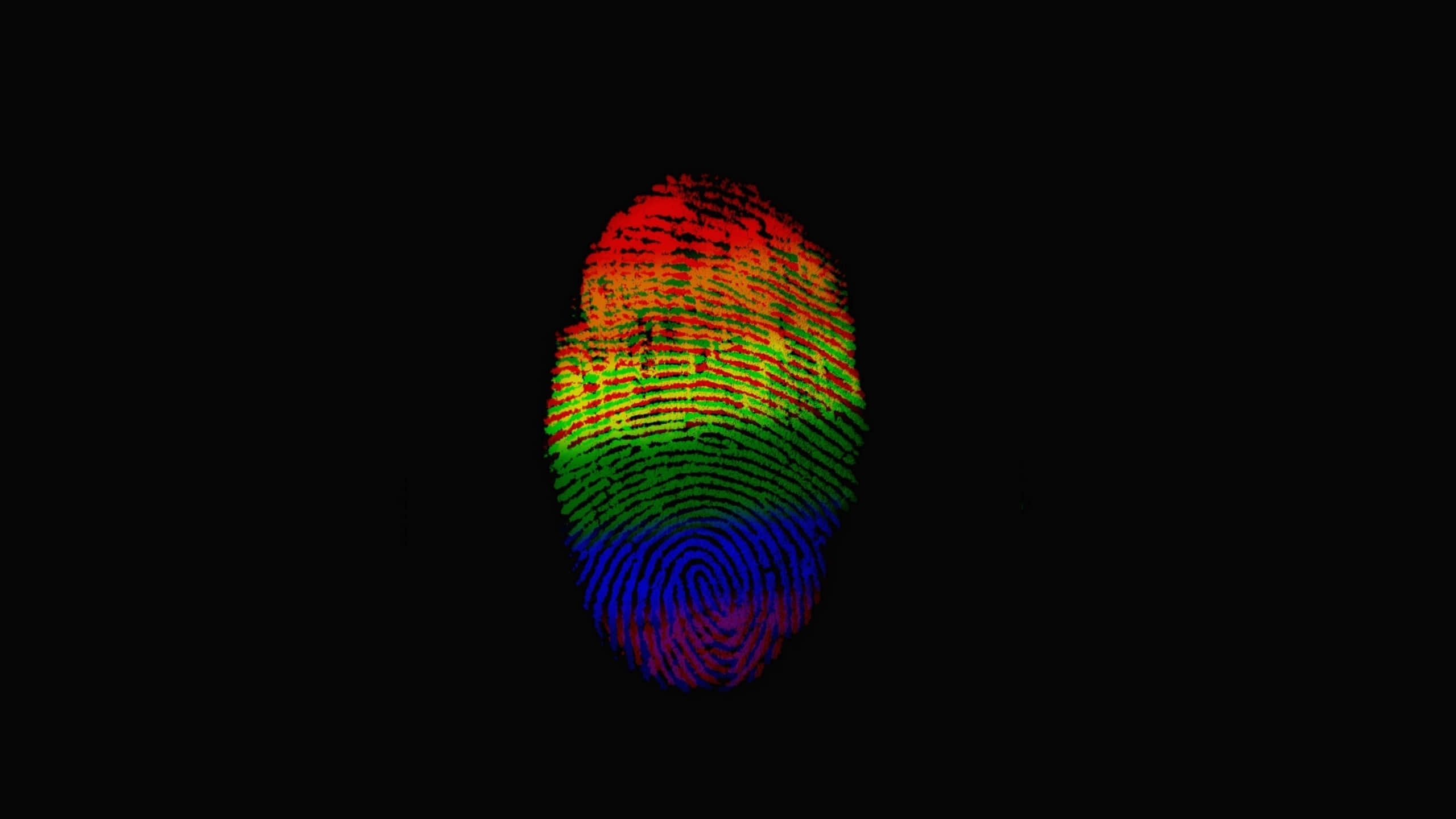 พื้นหลัง AMOLED ลายนิ้วมือสีรุ้ง 1440p วอลเปเปอร์