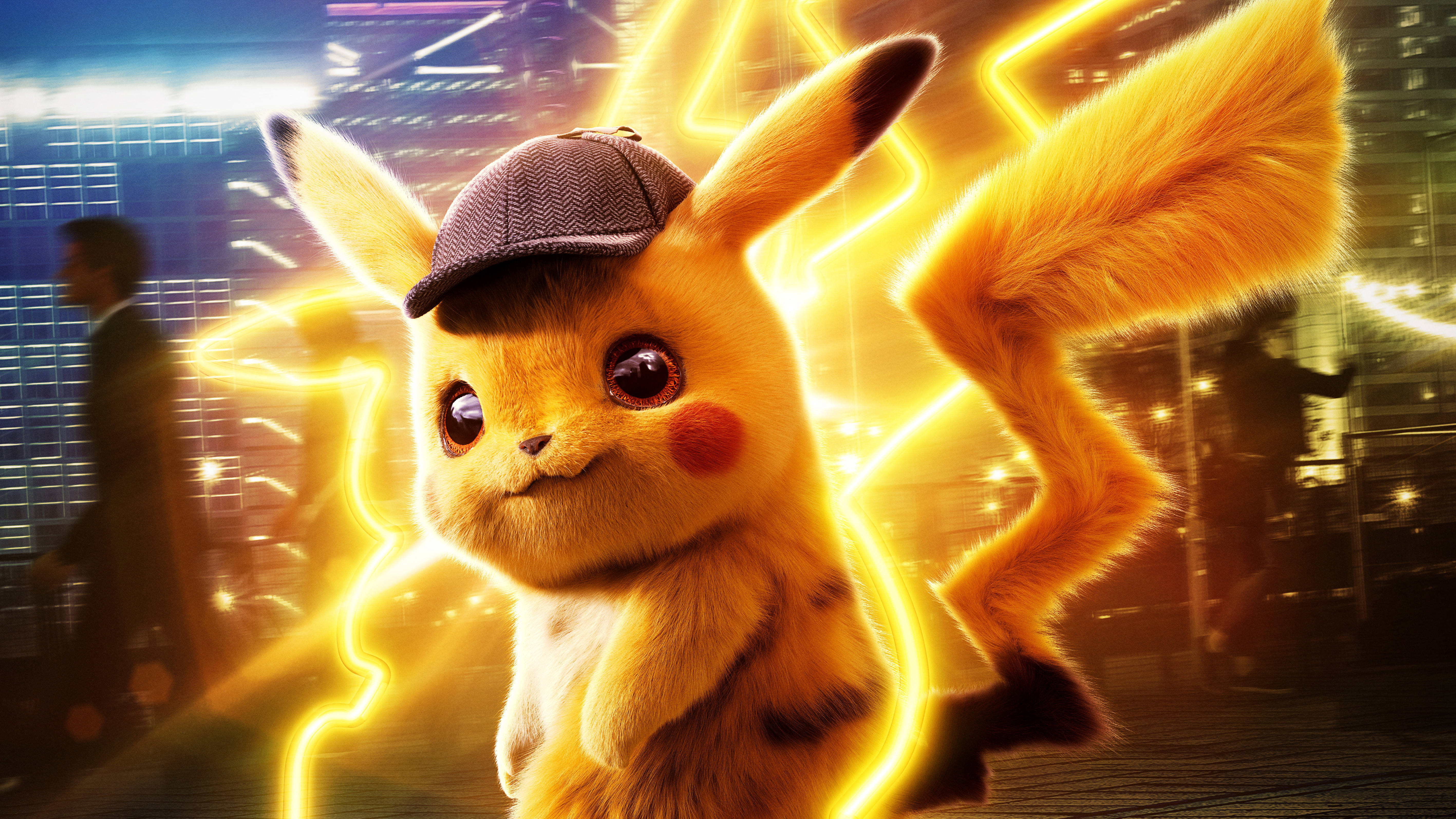 พื้นหลัง Detective Pikachu 4K วอลเปเปอร์