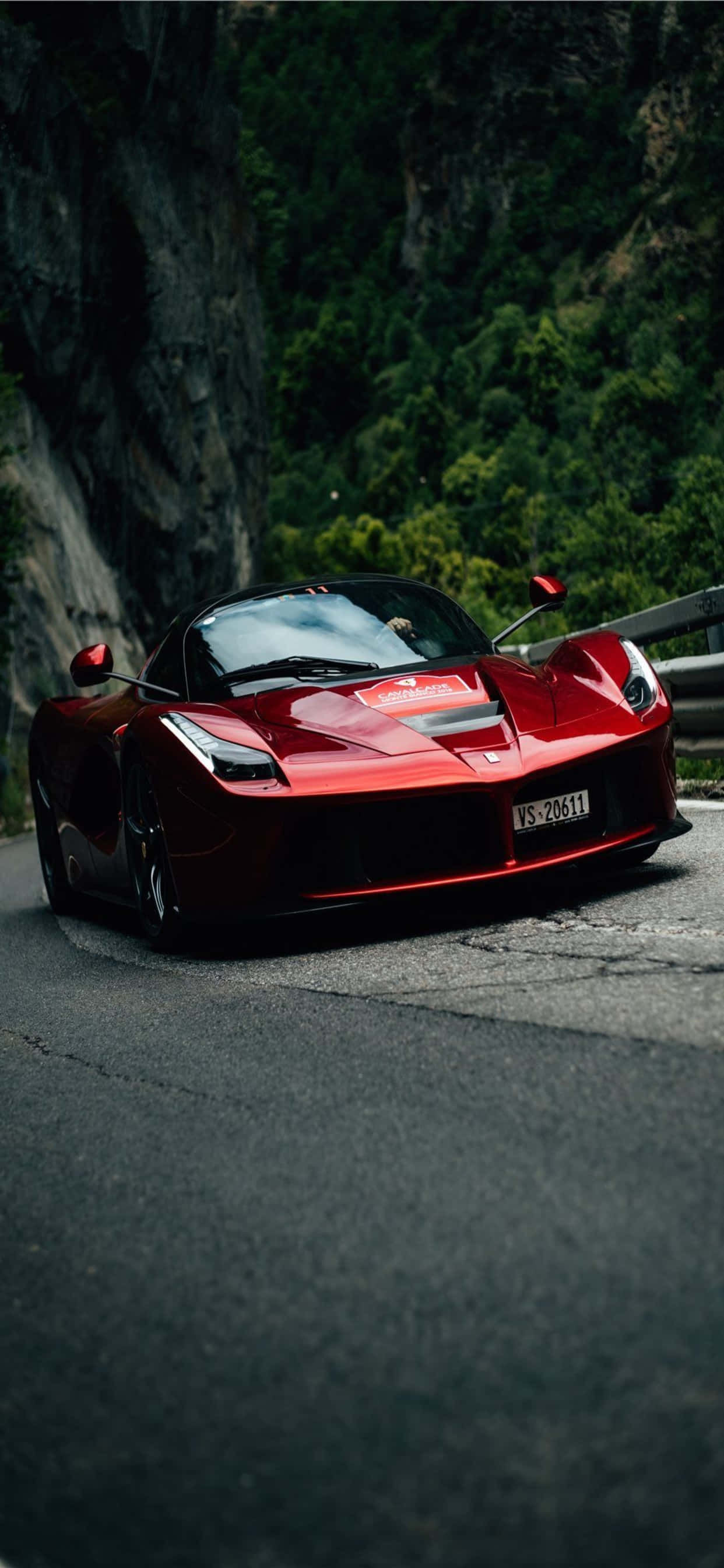 พื้นหลัง iPhone XS Max Ferrari สีแดงเงา LaFerrari วอลเปเปอร์