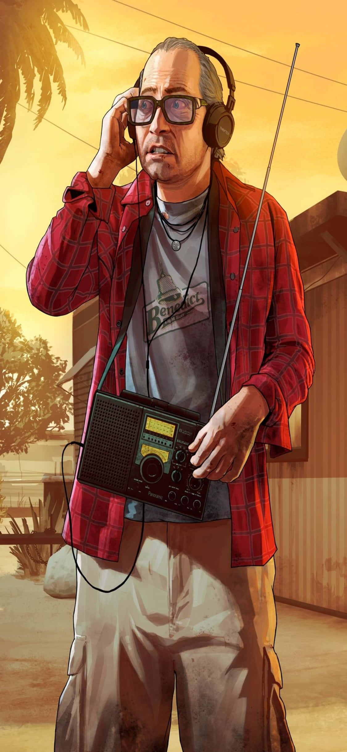 พื้นหลัง iPhone X Grand Theft Auto V และ Ron Jakowski วอลเปเปอร์