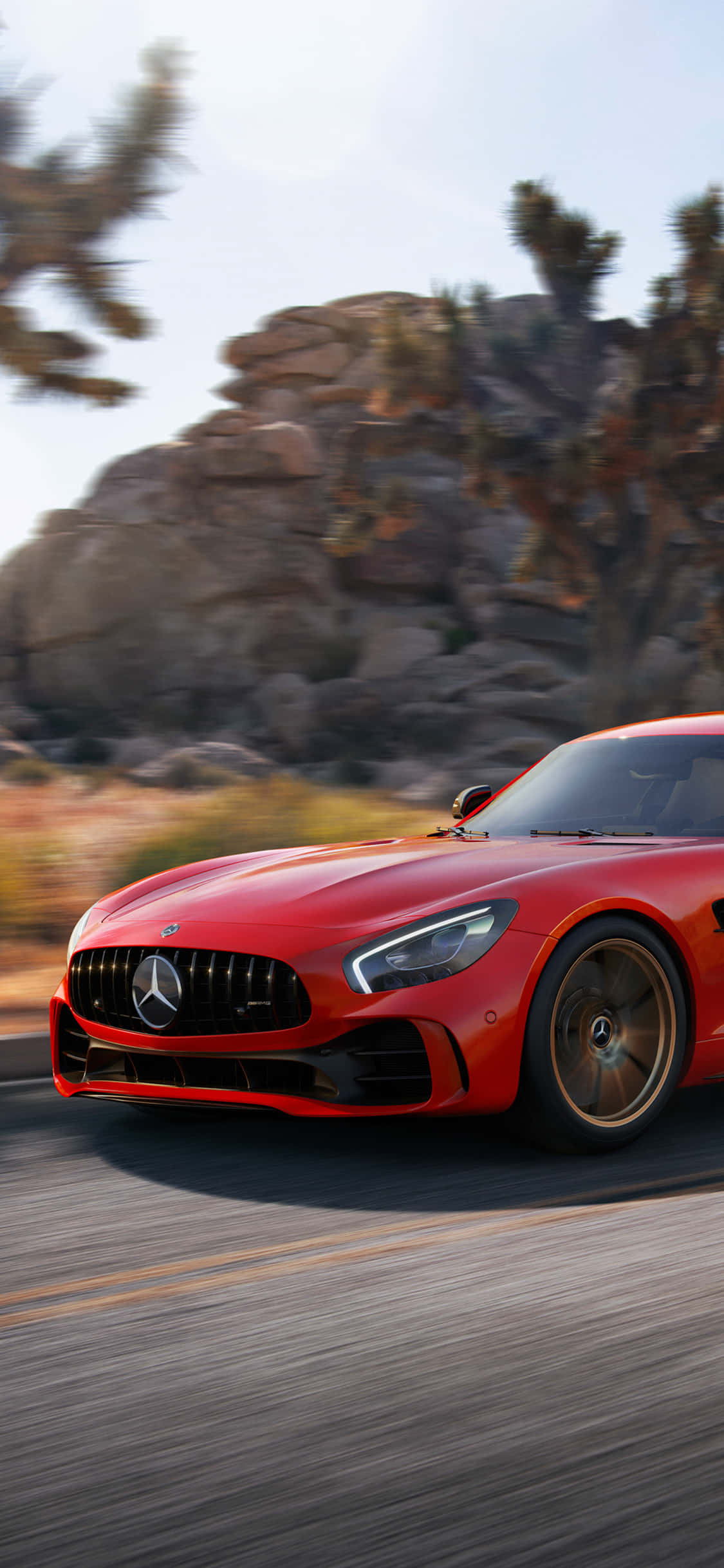 พื้นหลัง iPhone X AMG GT-R สีแดง 2018 AMG GTR วอลเปเปอร์