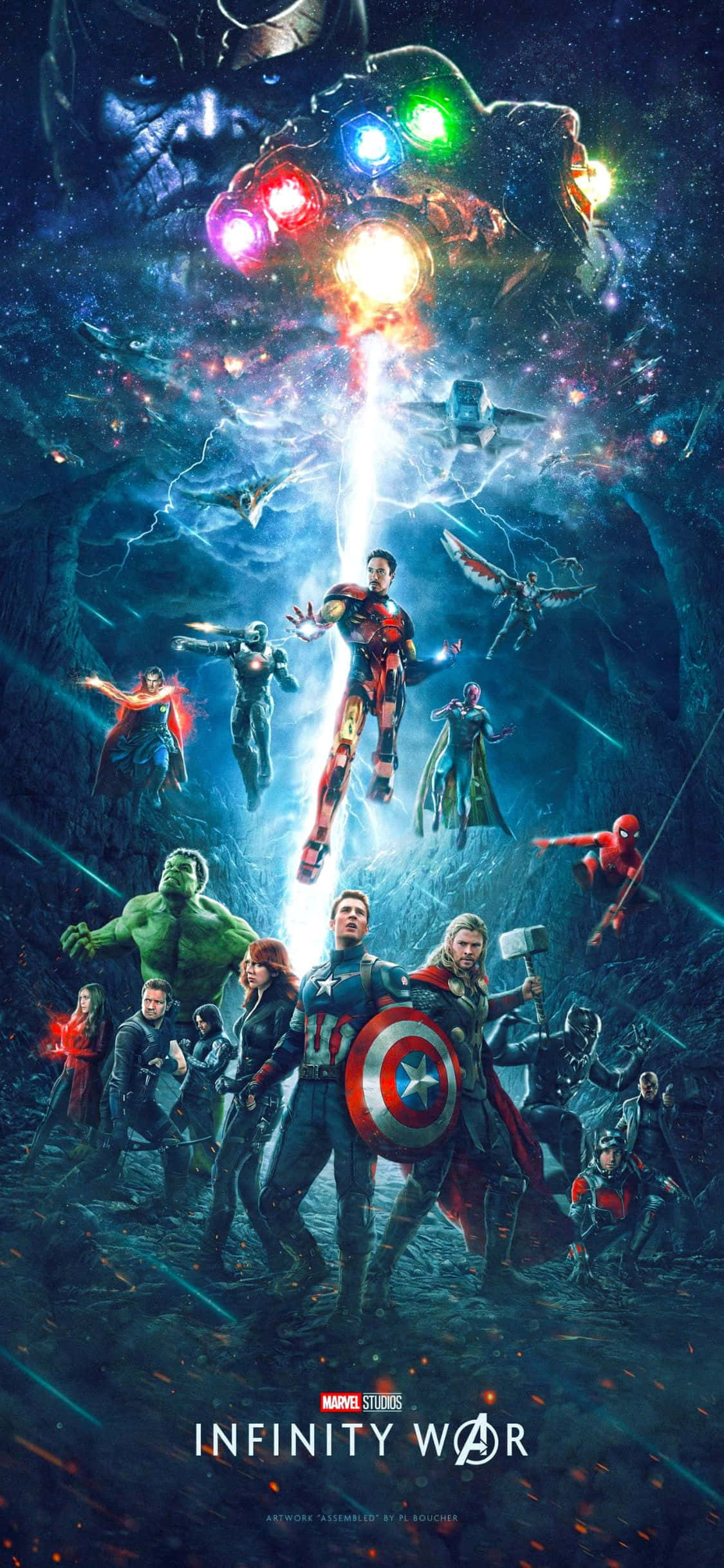 iPhone XS พื้นหลังอเวนเจอร์ส Infinity War วอลเปเปอร์