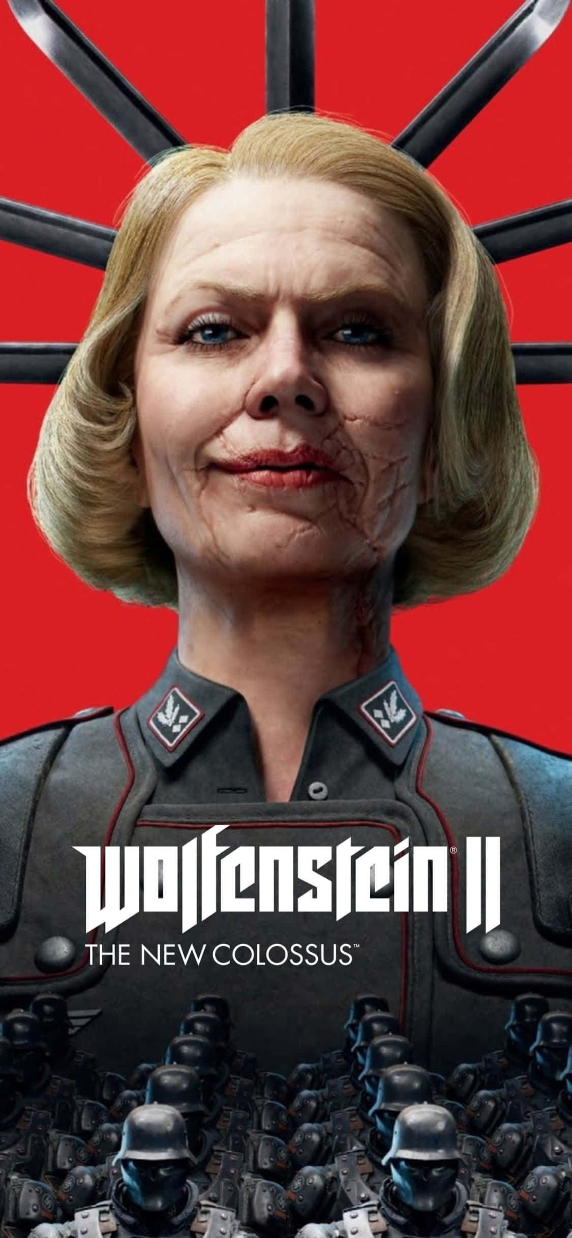 iPhone Xs พื้นหลัง Wolfenstein II Irene Engel ทีมนาซี วอลเปเปอร์