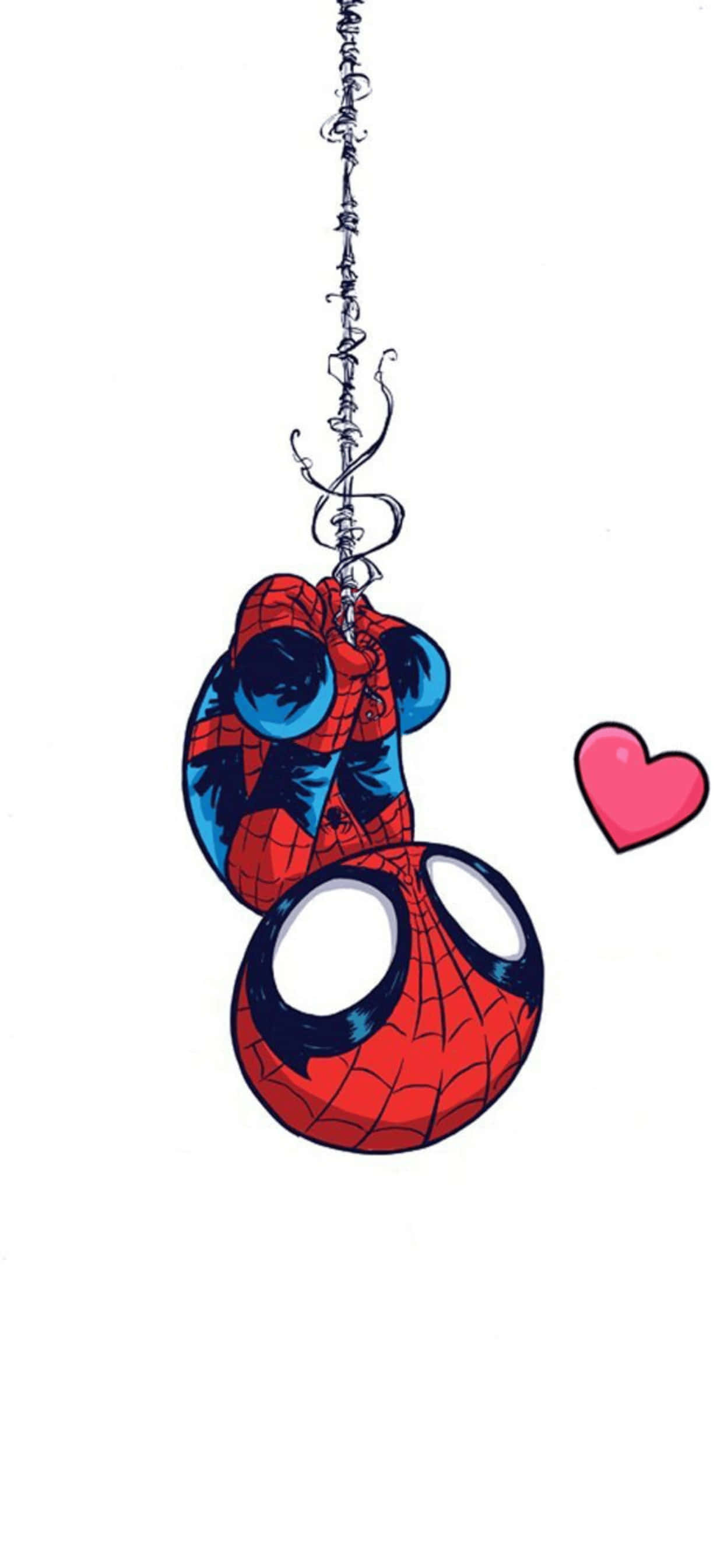 พื้นหลัง iPhone XS Max Marvel Chibi Spiderman วอลเปเปอร์