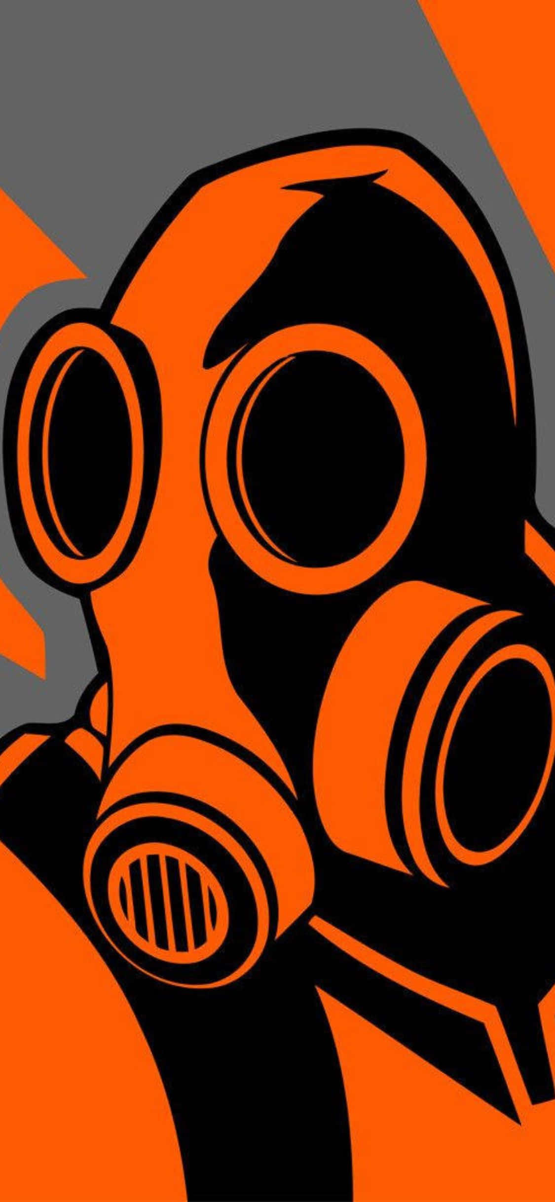 พื้นหลัง iPhone Xs TF2 สีส้มของ Pyro วอลเปเปอร์