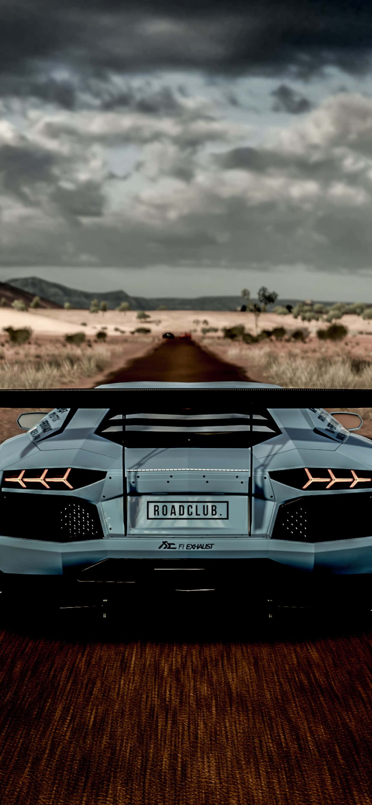 พื้นหลังท้ายรถ Lamborghini Aventador สำหรับ iPhone XS Max วอลเปเปอร์