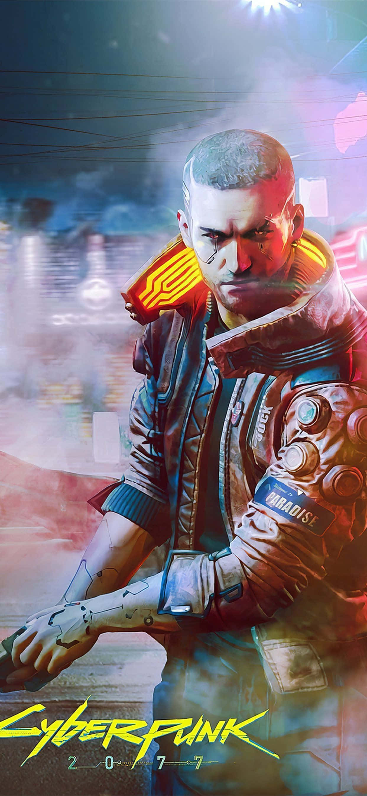 วอลเปเปอร์ iPhone XS Max Cyberpunk 2077 ตัวละคร Vincent วอลเปเปอร์