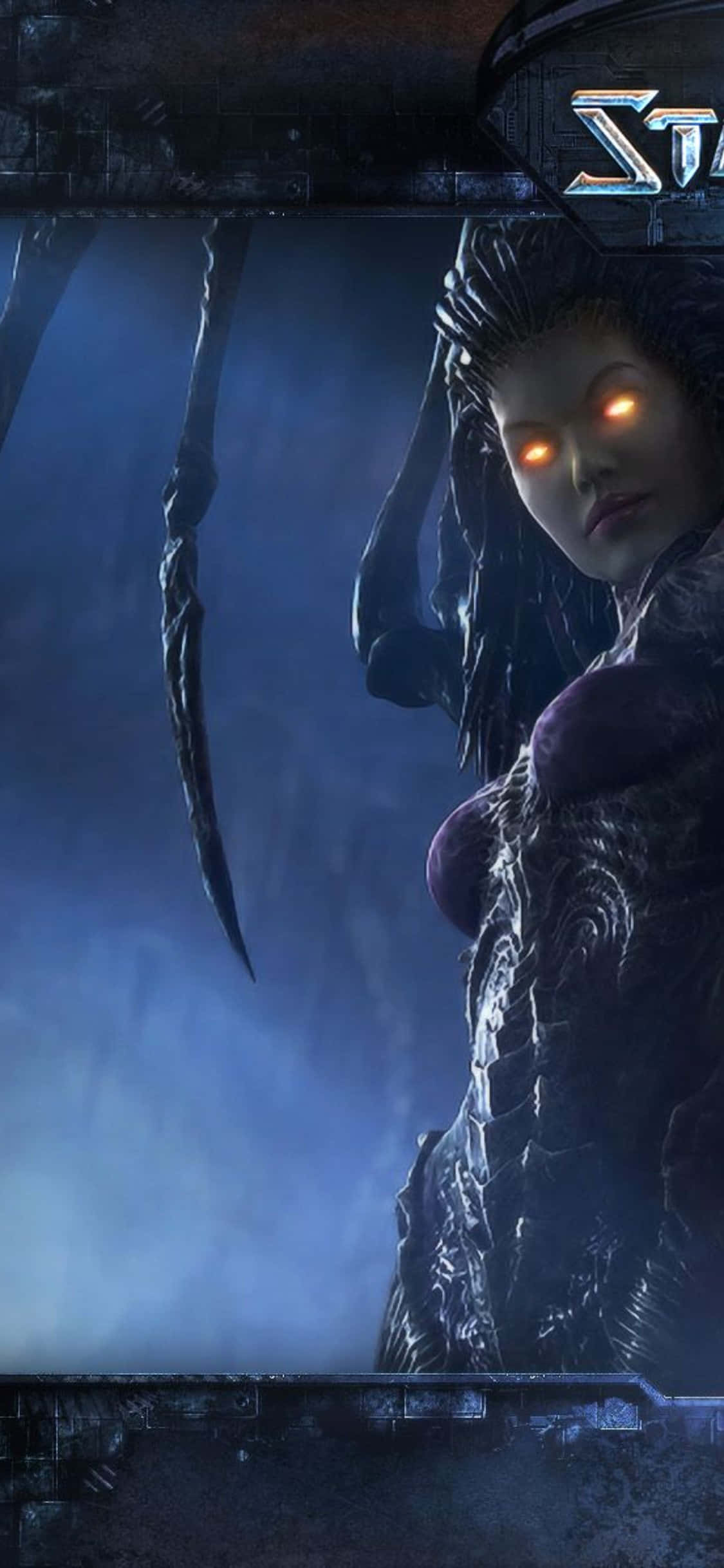 พื้นหลัง iPhone X Starcraft II ตาเหลือง วอลเปเปอร์