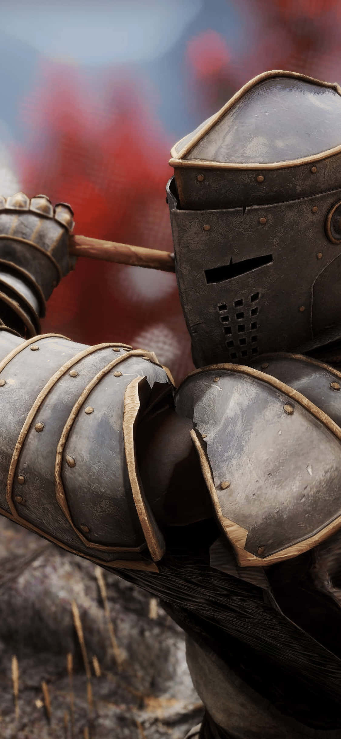 พื้นหลังเบลอนักรบ Mordhau iPhone XS วอลเปเปอร์