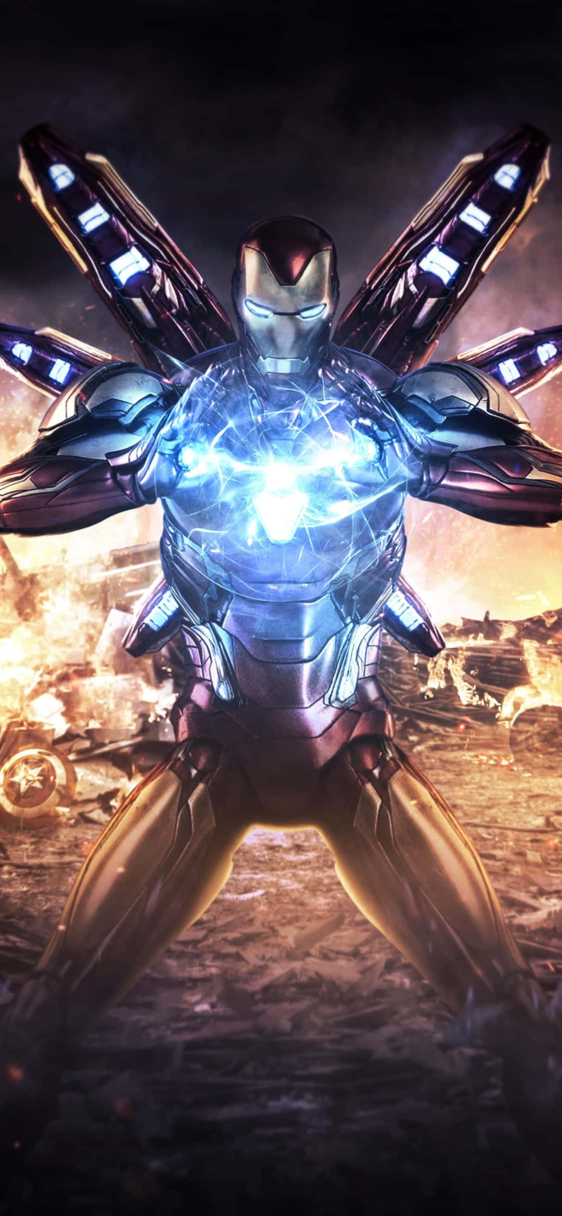 พื้นหลัง Iron Man iPhone X ชุด Endgame วอลเปเปอร์