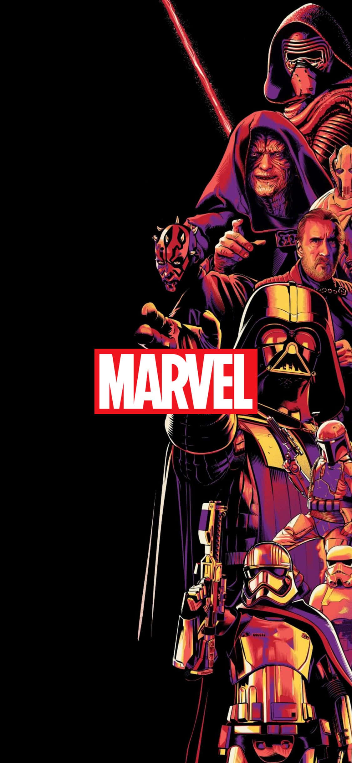 พื้นหลัง Marvel iPhone XS กับตัวละคร Star Wars วอลเปเปอร์