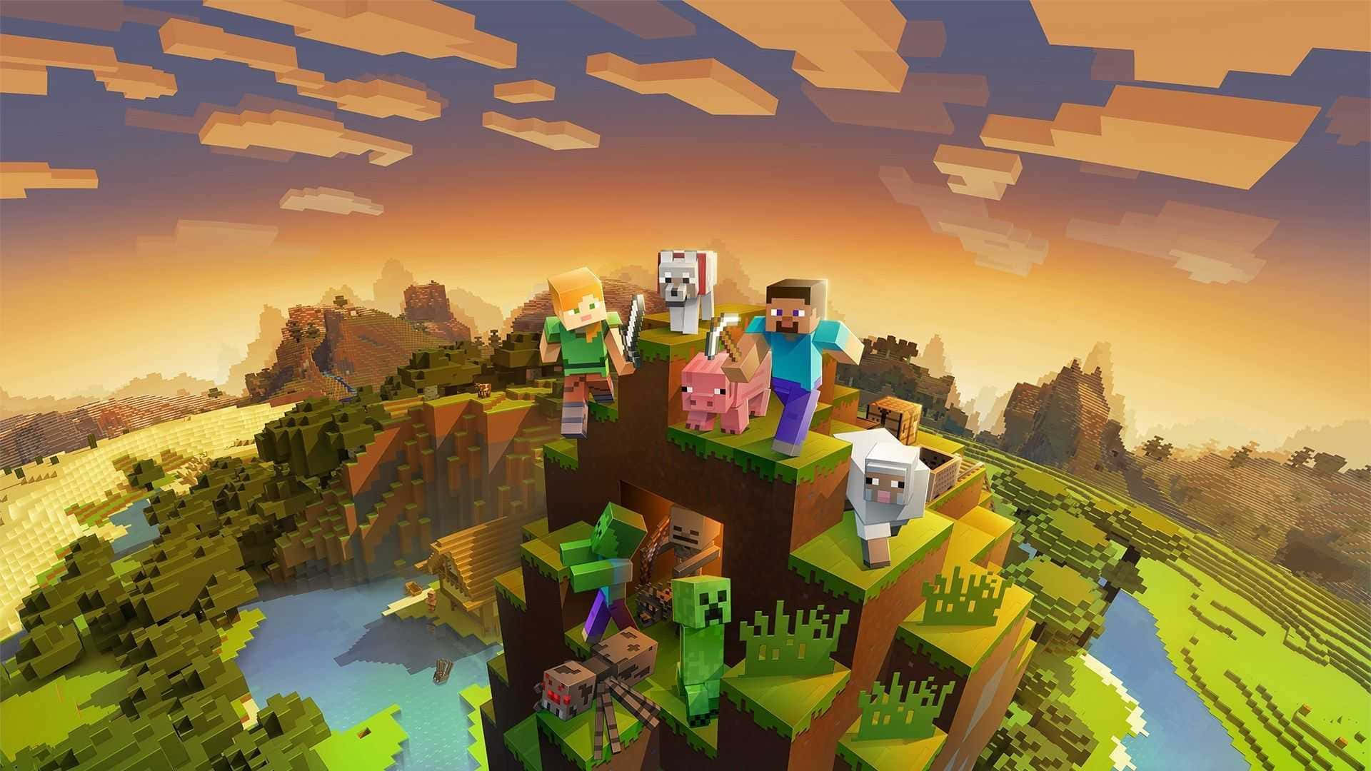 พื้นหลัง Minecraft วอลเปเปอร์