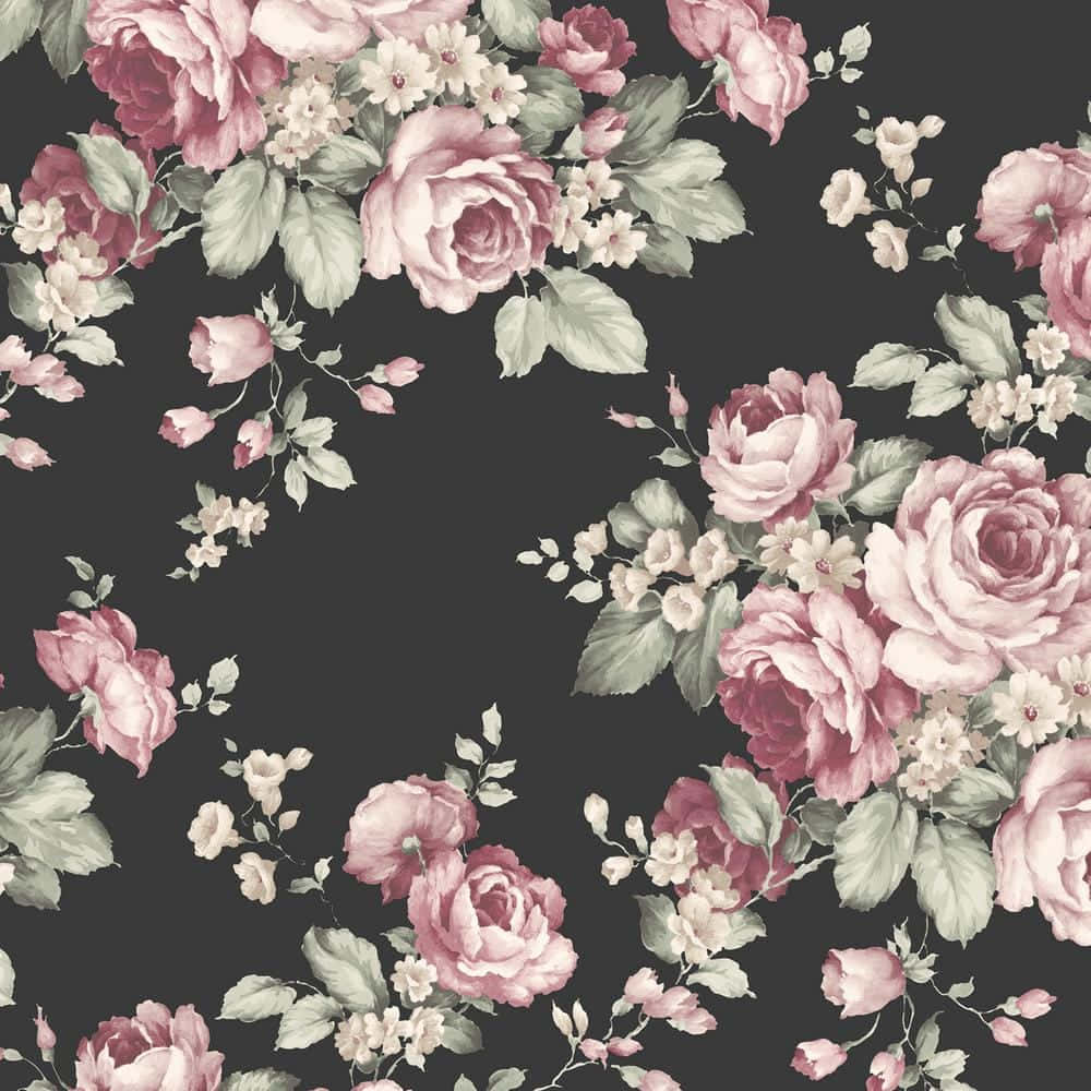 พื้นหลังดอกไม้สีเข้มสุดหลอน วอลเปเปอร์