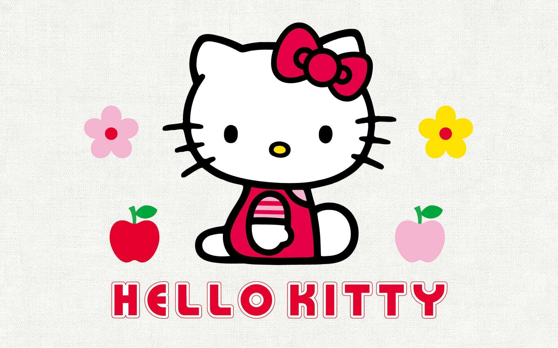 พื้นหลังตัวละครมินิมอล Hello Kitty วอลเปเปอร์