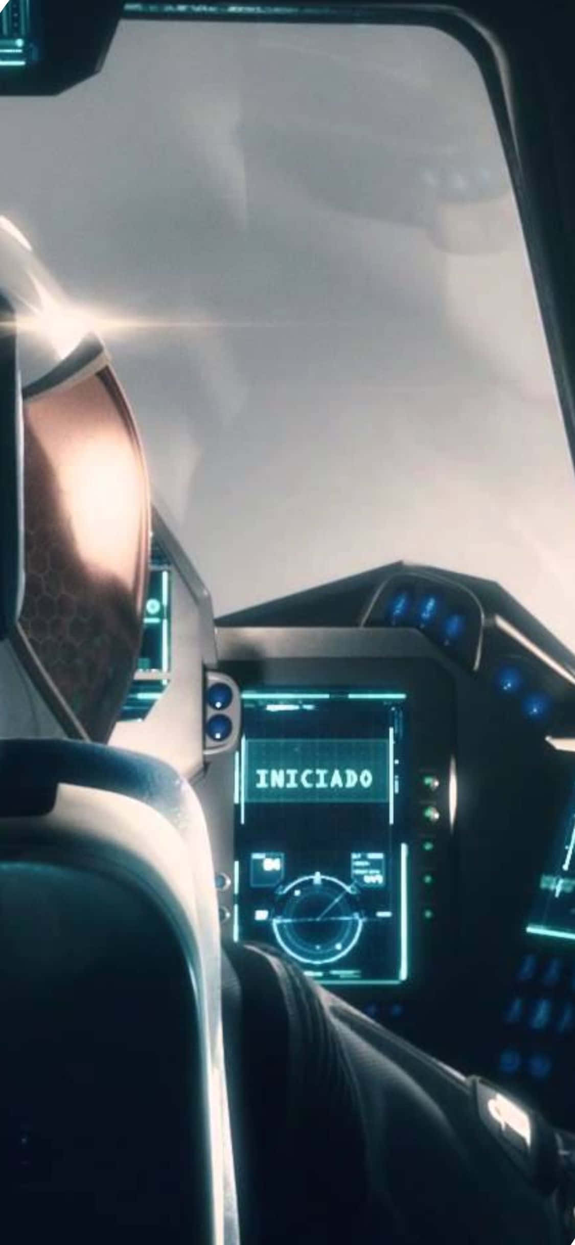 พื้นหลังนักบินอวกาศยานอวกาศ Civilization Beyond Earth สำหรับ iPhone XS วอลเปเปอร์