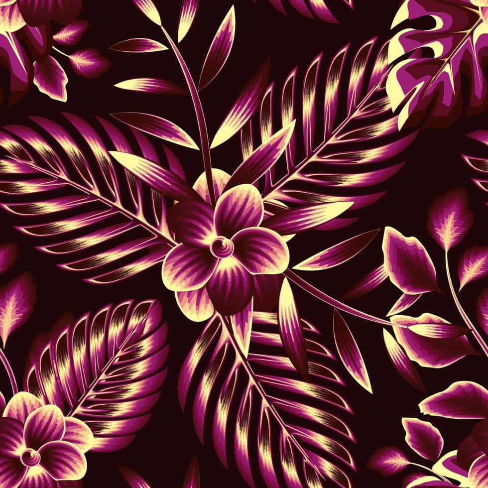 พื้นหลังลายดอกไม้สีเข้มสุดสะกดใจ วอลเปเปอร์