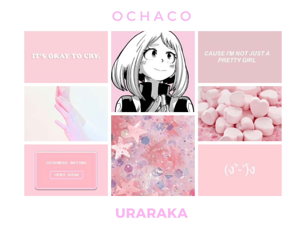 พื้นหลังสวยหวานสีชมพู Uraraka วอลเปเปอร์