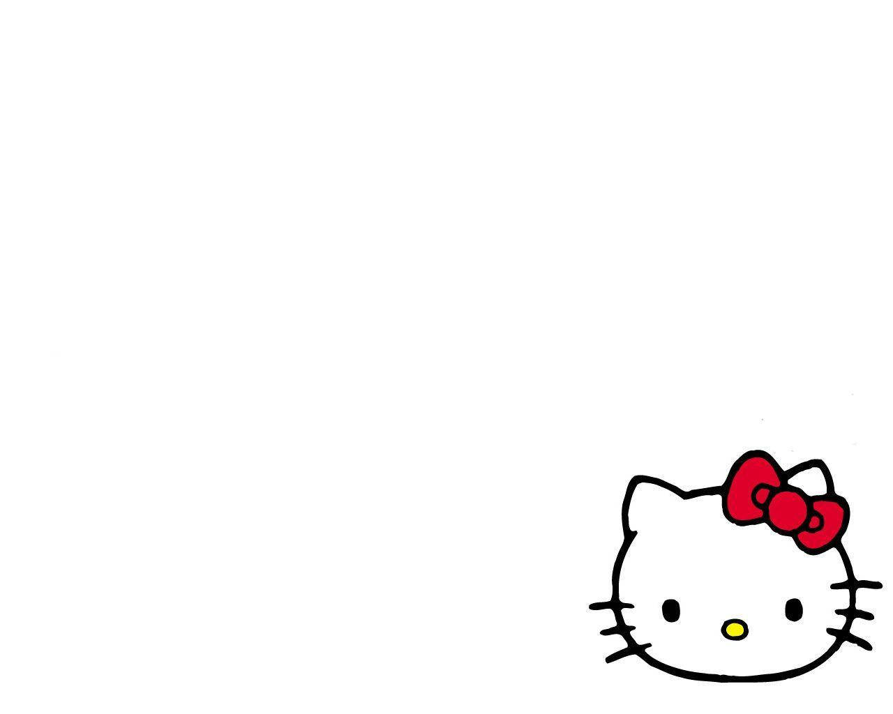 พื้นหลังสีขาวพร้อม Hello Kitty วอลเปเปอร์