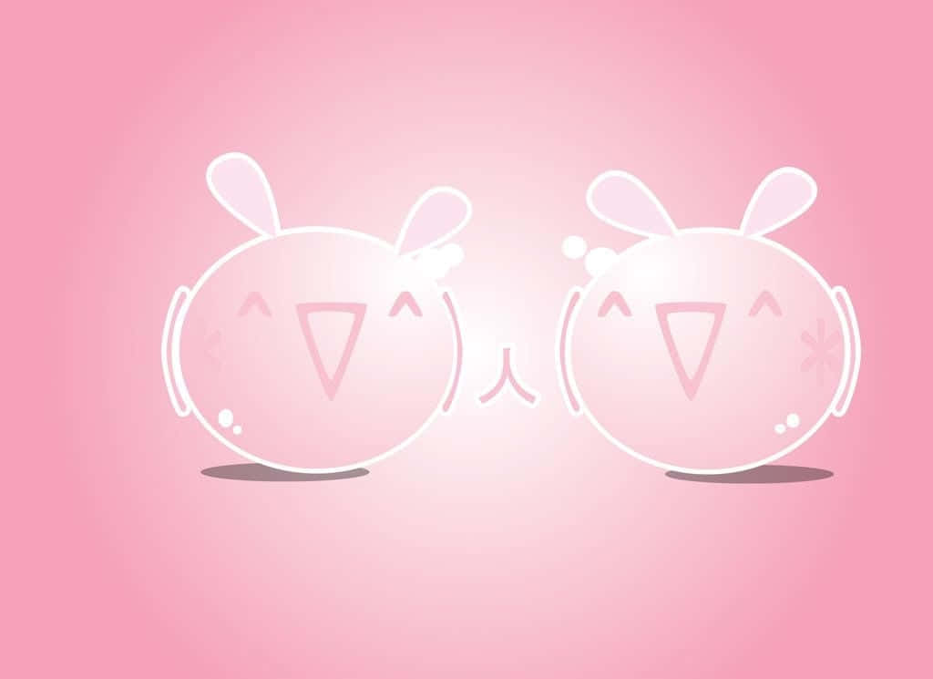 พื้นหลังสีชมพูน่ารักสไตล์คาวาอี วอลเปเปอร์