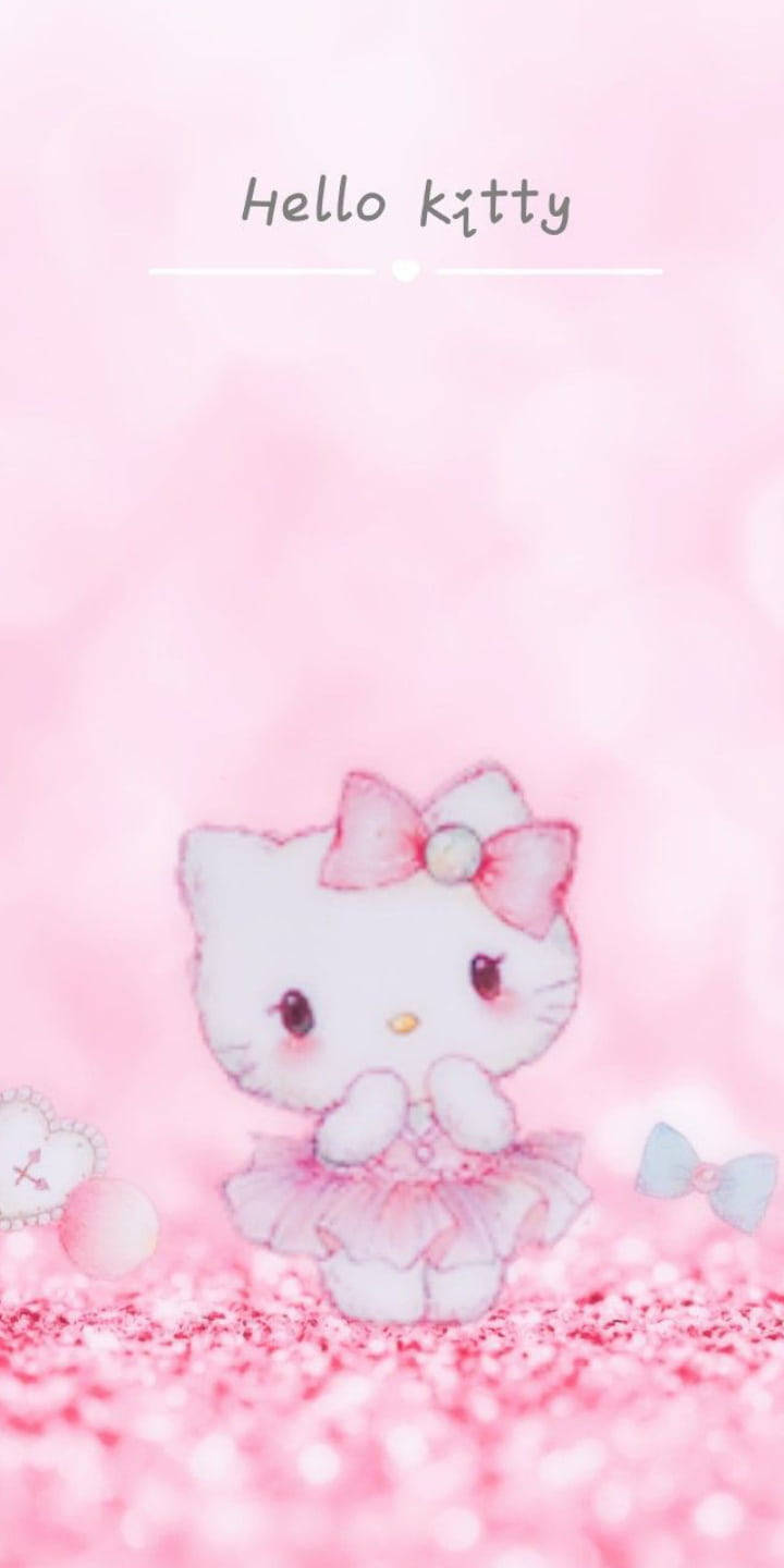 พื้นหลังสีชมพูฝัน Hello Kitty เบลอ วอลเปเปอร์