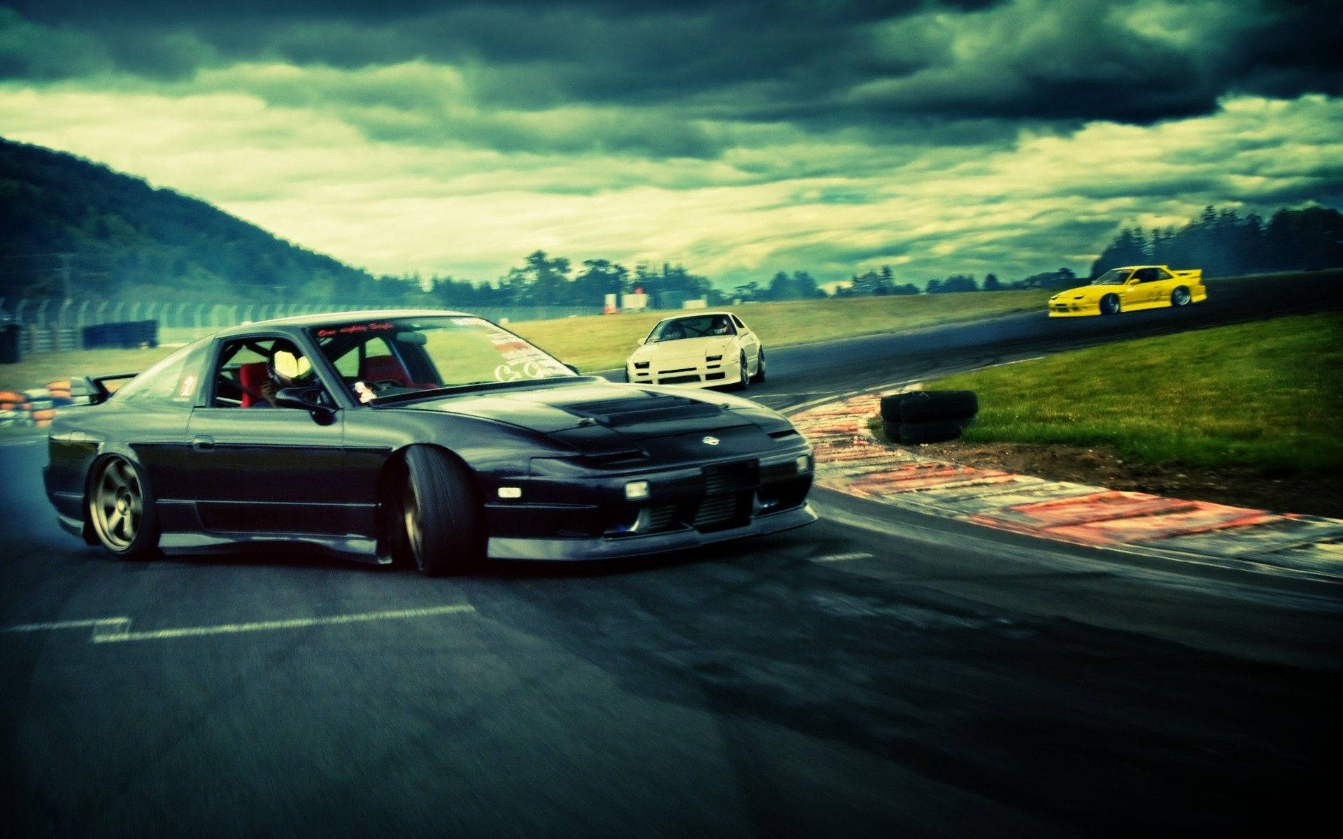 พื้นหลังสไตล์ JDM ระหว่างการแข่งขัน วอลเปเปอร์