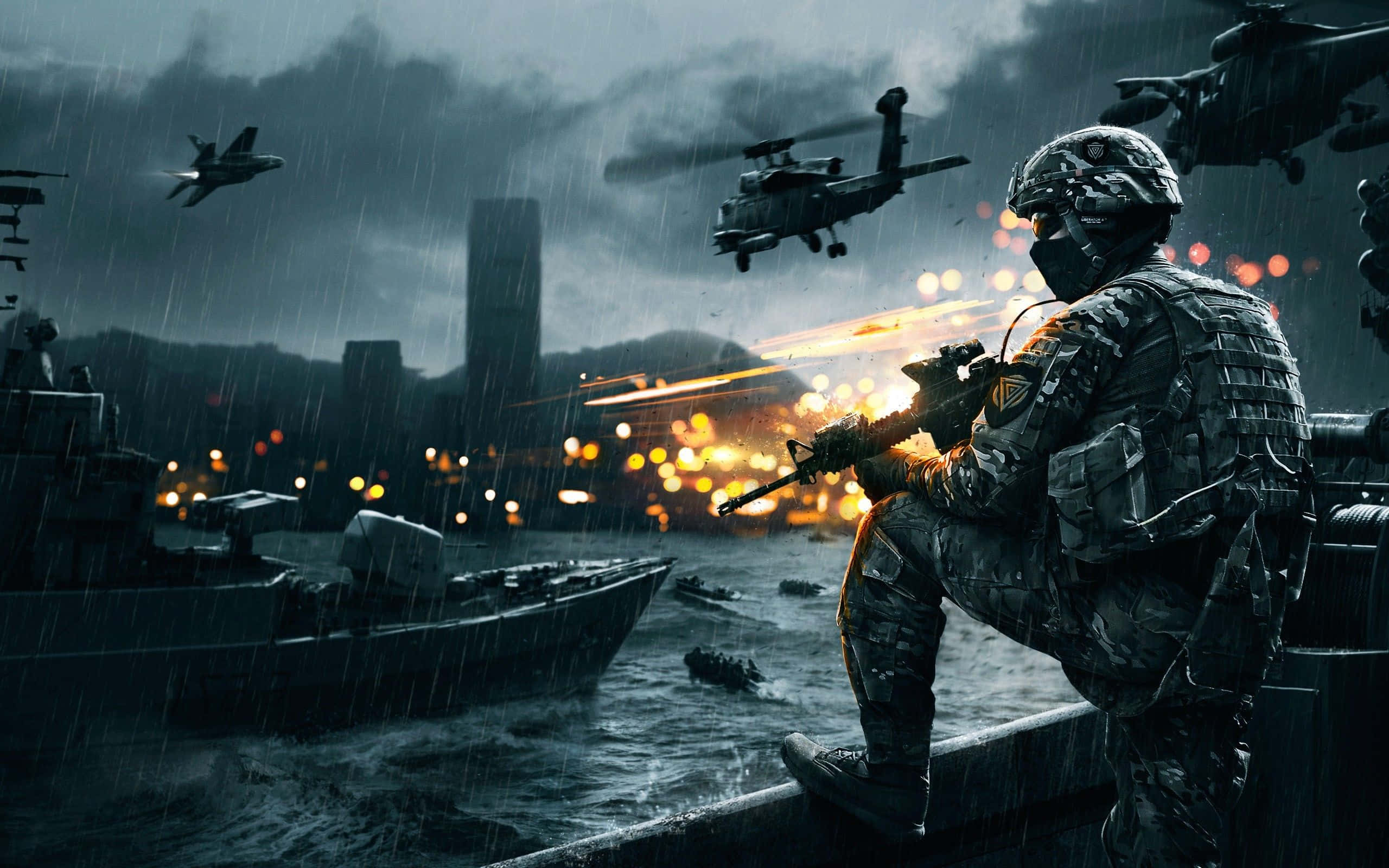 พื้นหลังเดสก์ท็อป Battlefield 4 ชายฝั่งทหาร วอลเปเปอร์