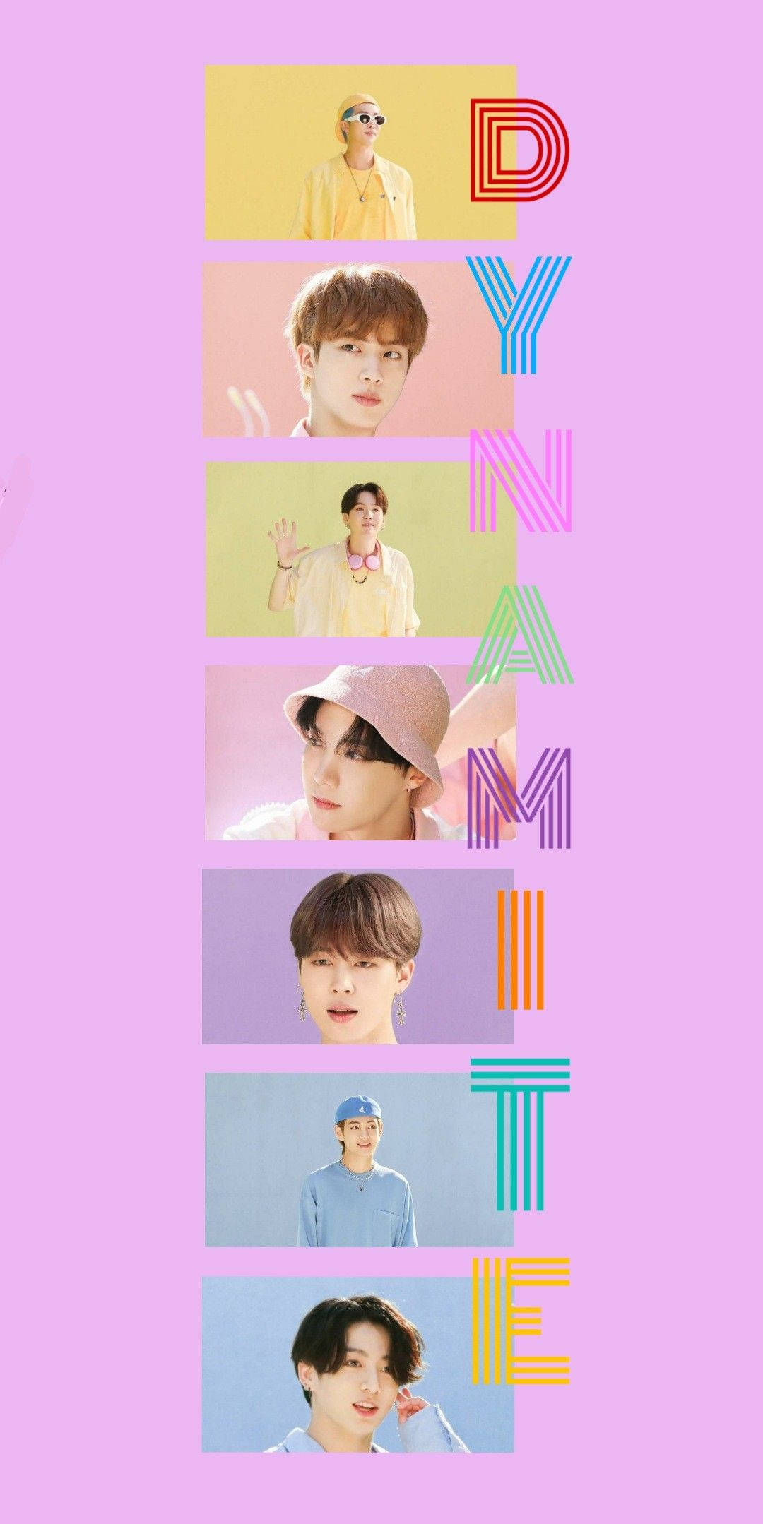 พื้นหลังโทรศัพท์มือถือ BTS Dynamite สีม่วงสไตล์สวยงาม วอลเปเปอร์