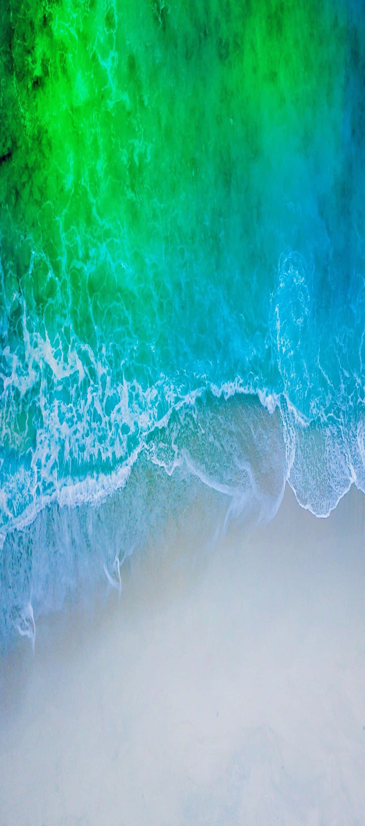 ภาพ iPhone ชายหาดมินิมอลสีฟ้าเขียว วอลเปเปอร์