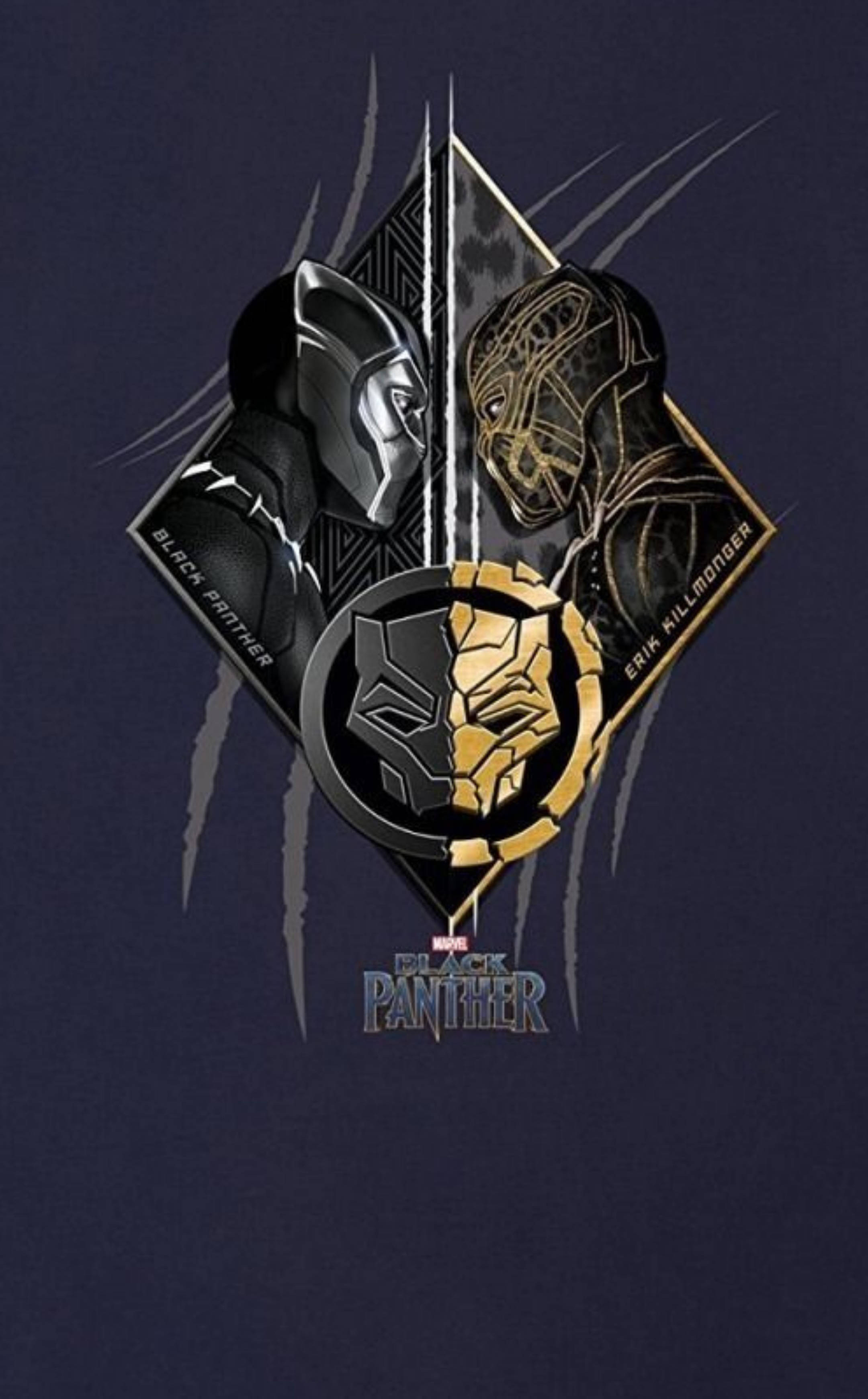 Killmonger และ Black Panther อาร์ต วอลเปเปอร์