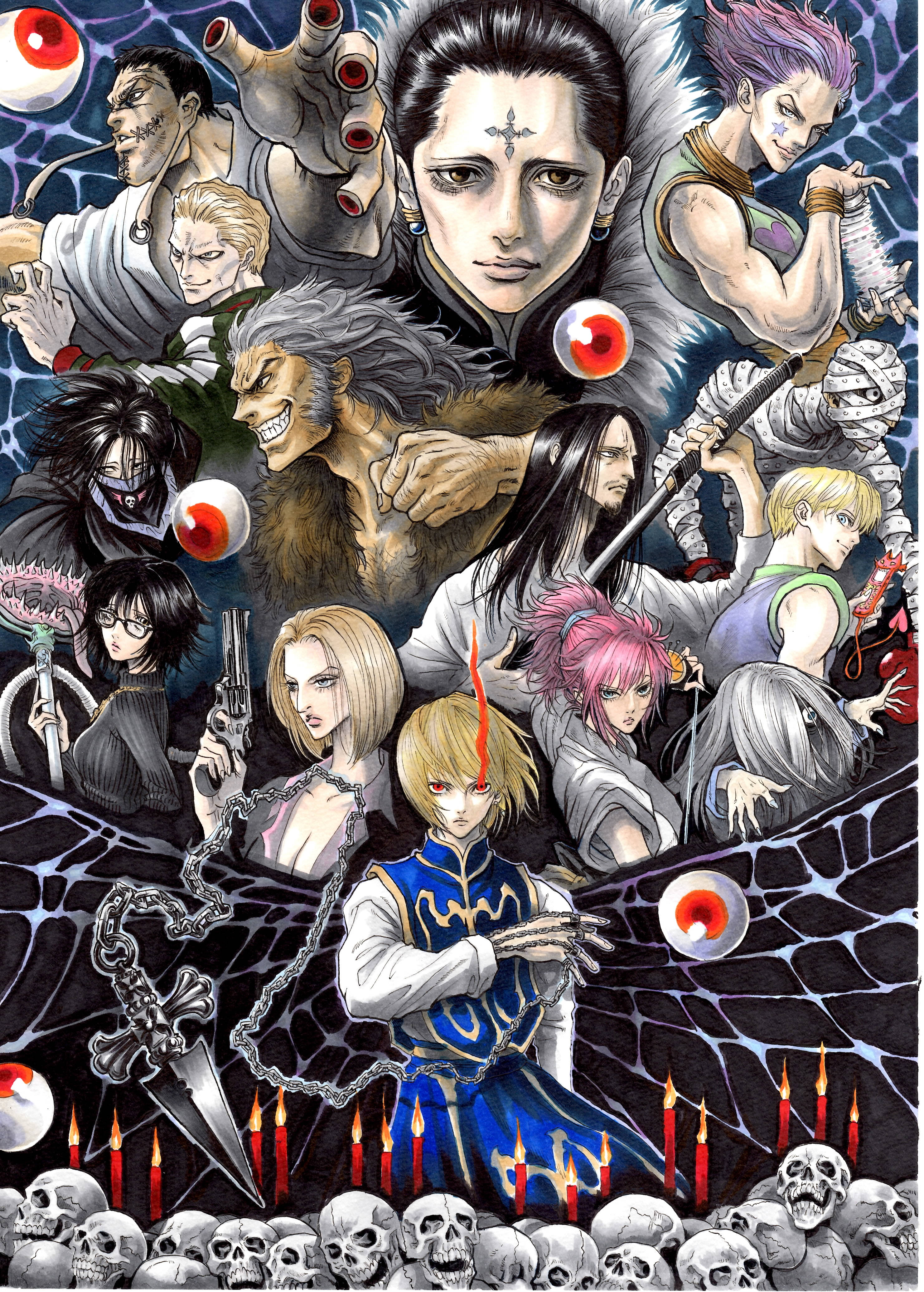 ภาพกะโหลกศิลปะของ Phantom Troupe วอลเปเปอร์