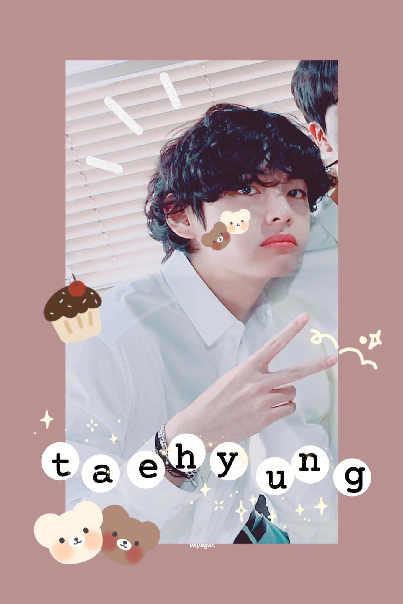 ภาพของคนสองคนพร้อมคำว่าแทฮยอง วอลเปเปอร์