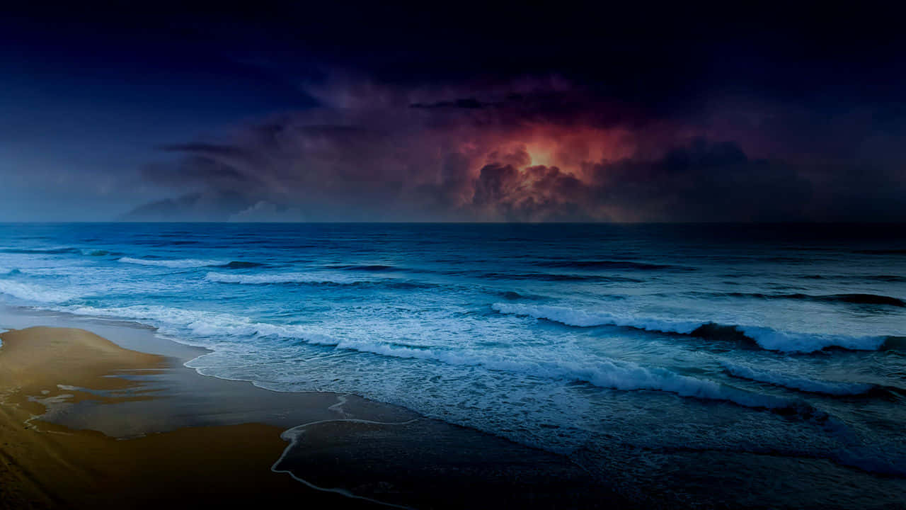 ภาพชายหาดมืดสวยงาม วอลเปเปอร์