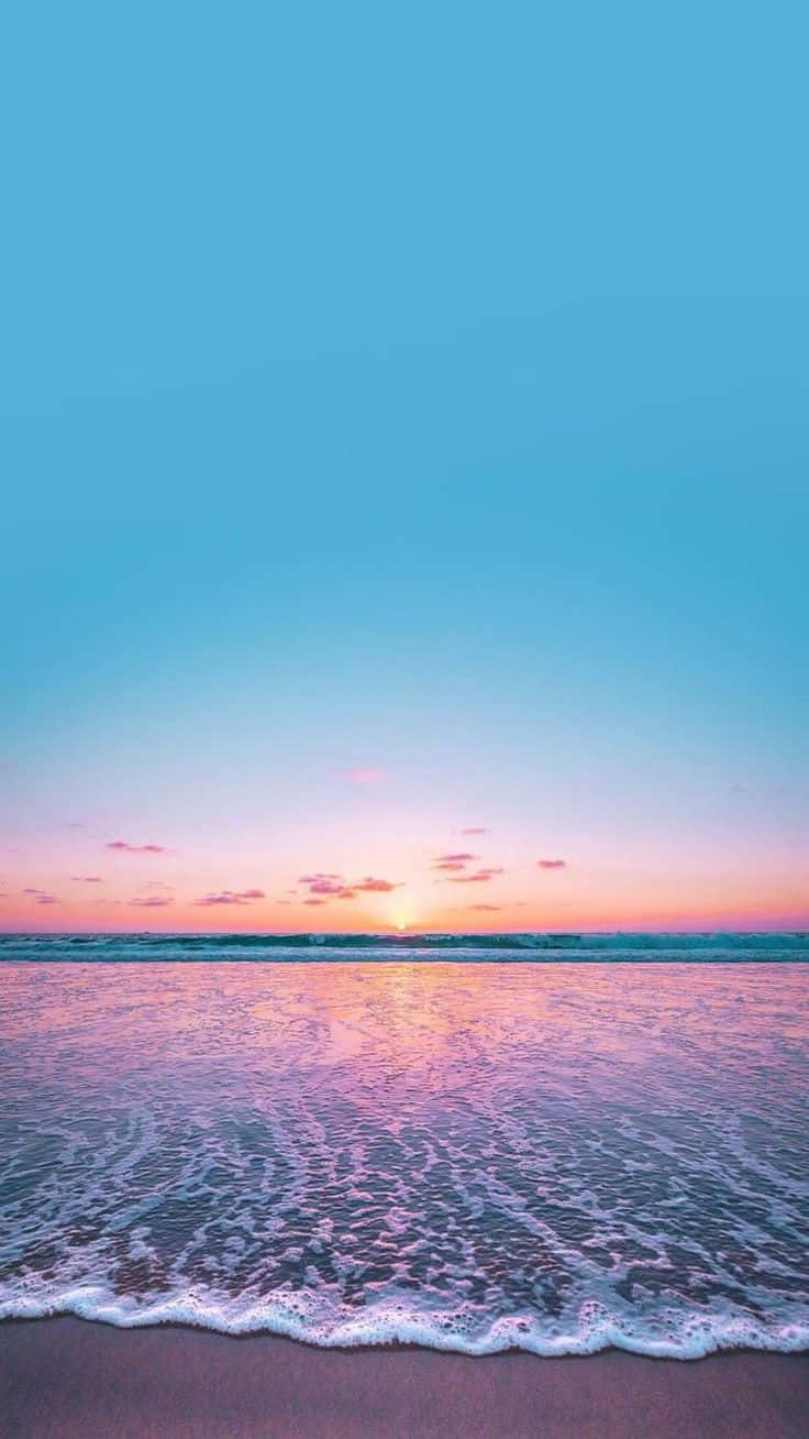 ภาพชายหาดสีฟ้าสงบสุนทรีย์ วอลเปเปอร์