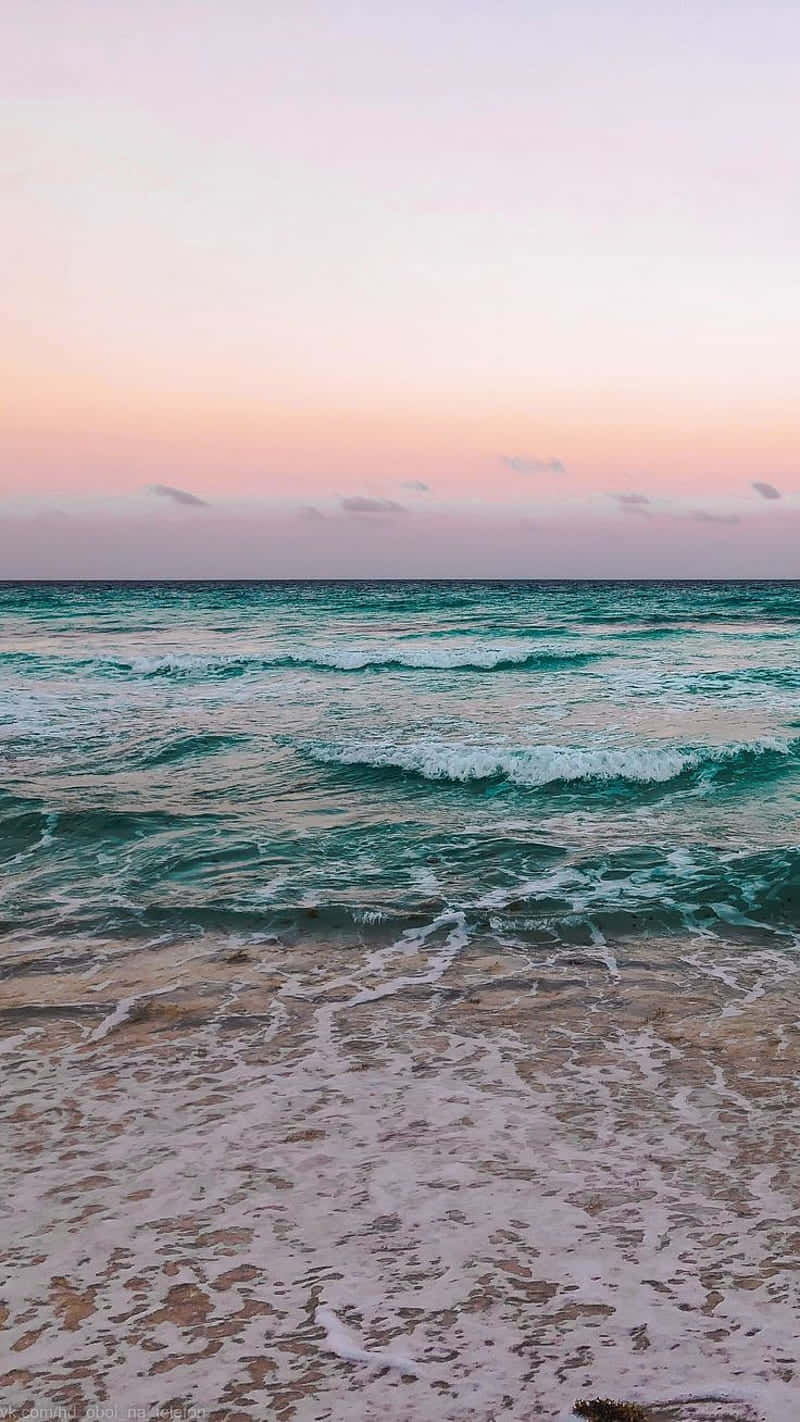 ภาพชายหาดสุนทรีย์สีฟ้าเขียว วอลเปเปอร์