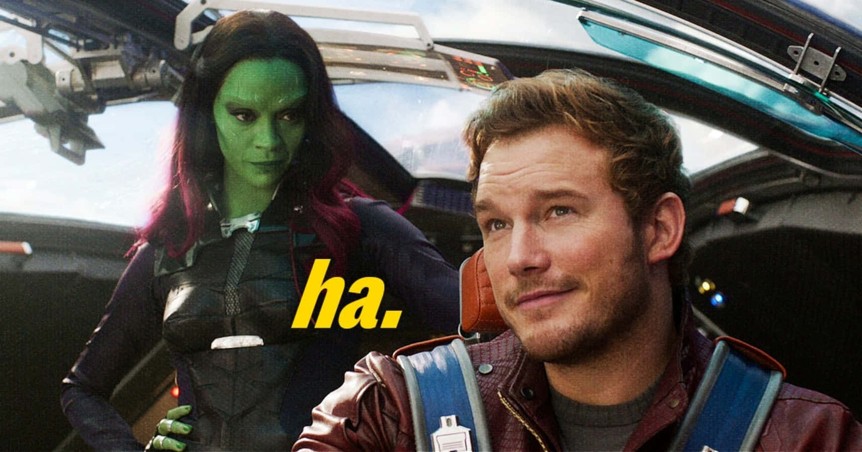 ภาพตลกของสตาร์-ลอร์ดและกาโมร่า จาก Marvel วอลเปเปอร์