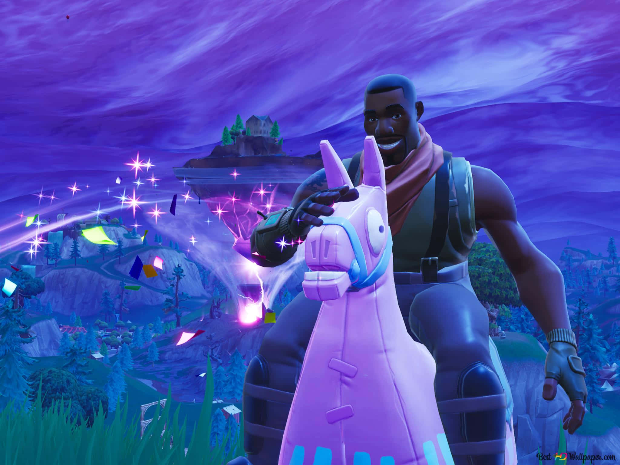 ภาพตลกสกินผู้ชายขี่ปินาต้าในFortnite วอลเปเปอร์