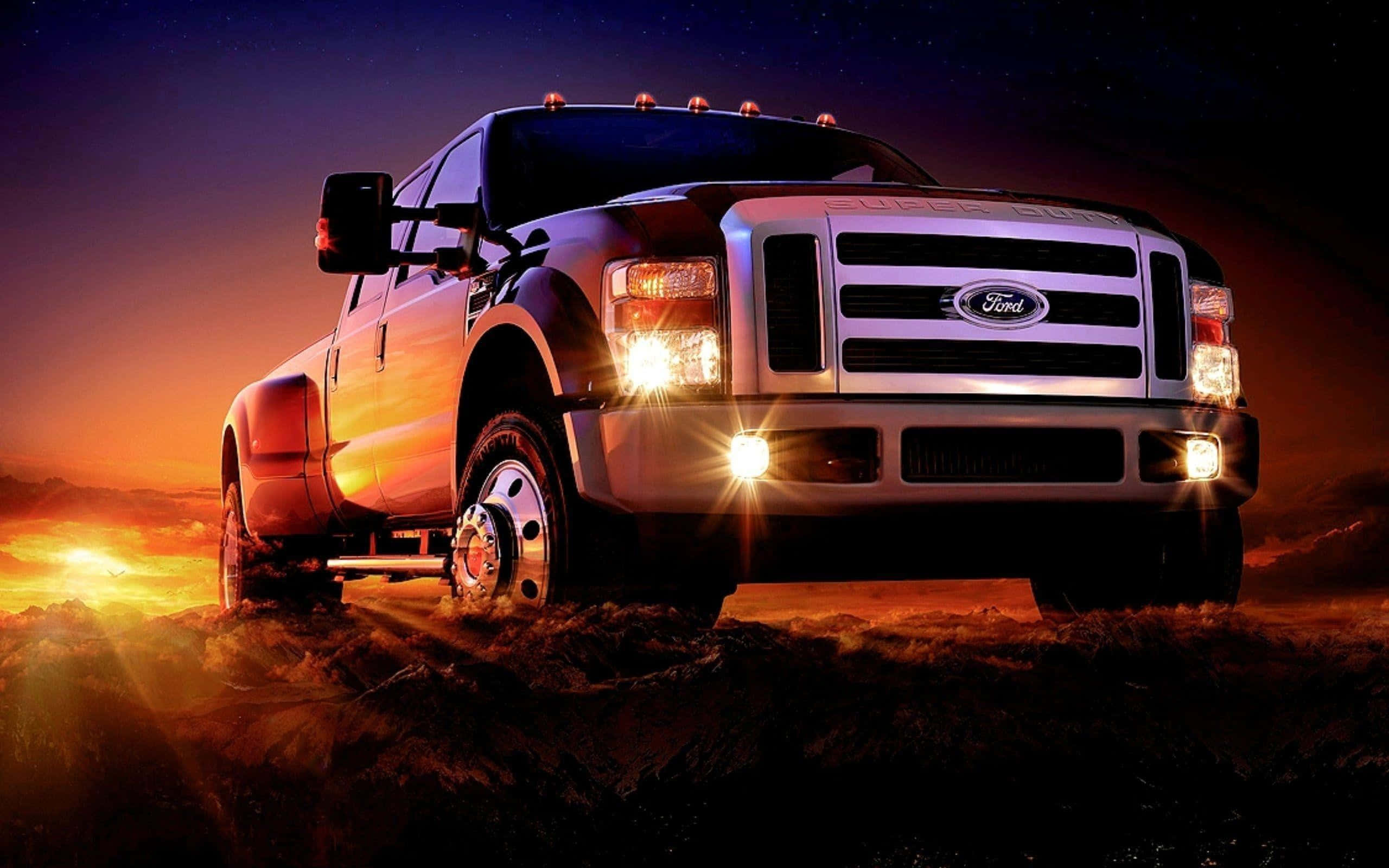 ภาพถ่ายรถกระบะฟอร์ด F-Series Super Duty สีขาว วอลเปเปอร์