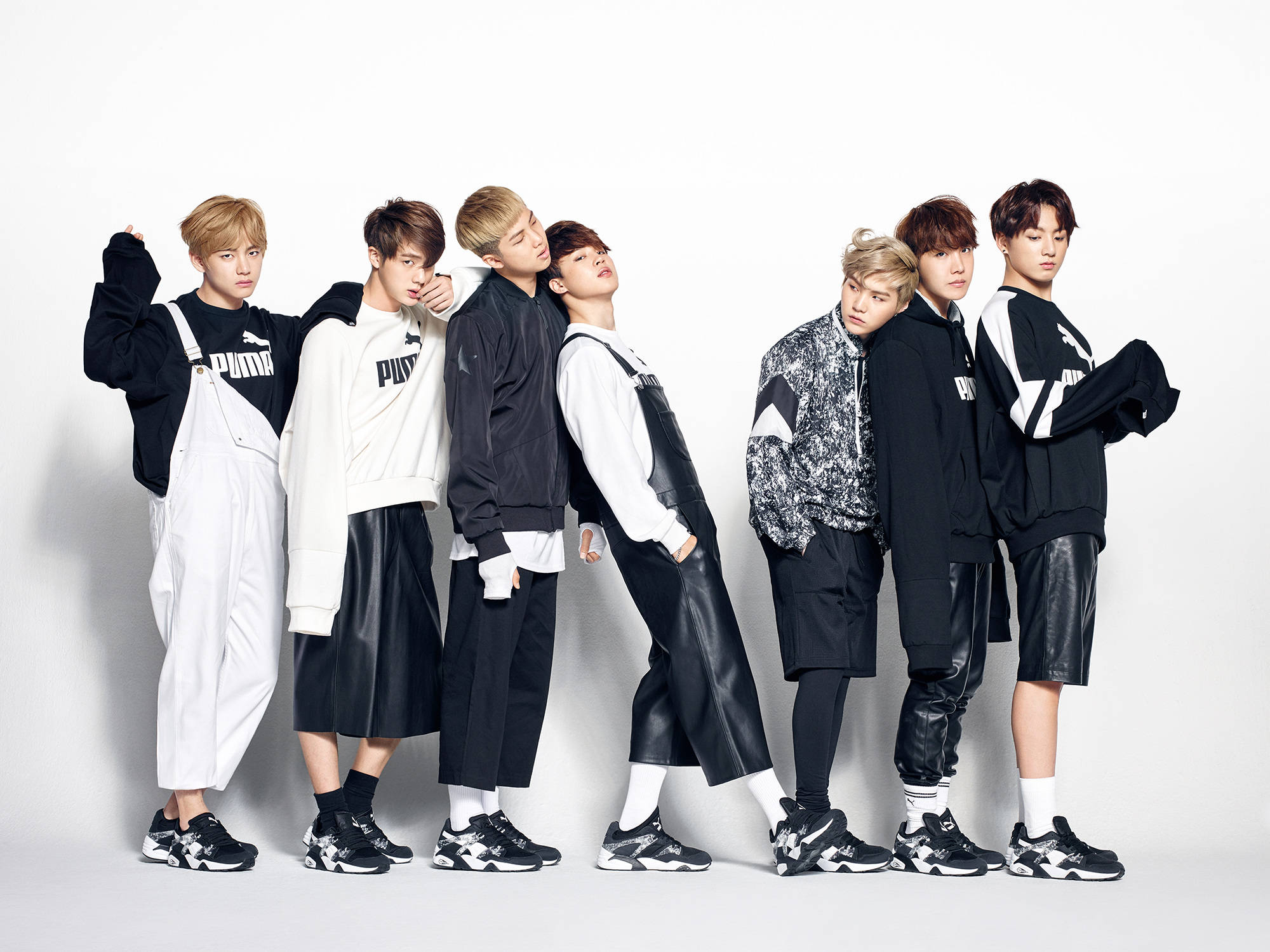 ภาพถ่ายแฟชั่นสวยๆ BTS กับ Puma วอลเปเปอร์